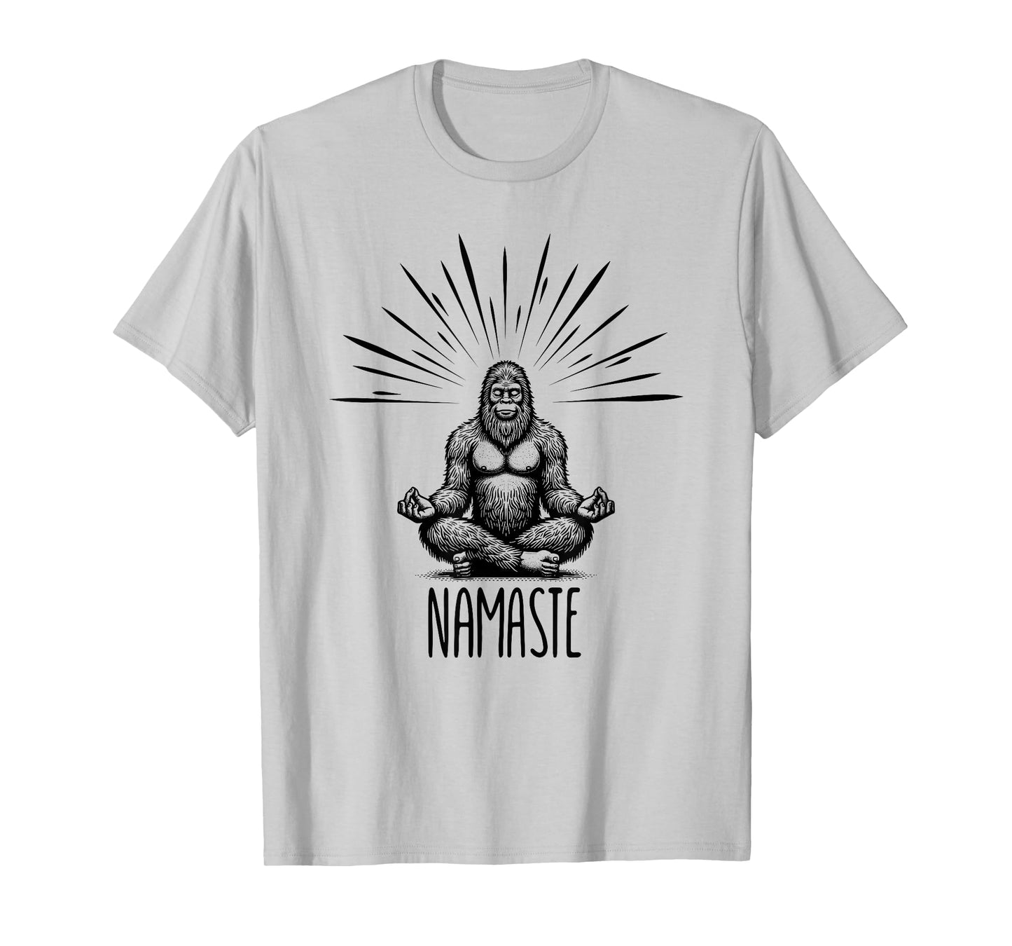 Namaste Bigfoot Yoga Meditation Funny Bigfoot Yoga Pose T-Shirt