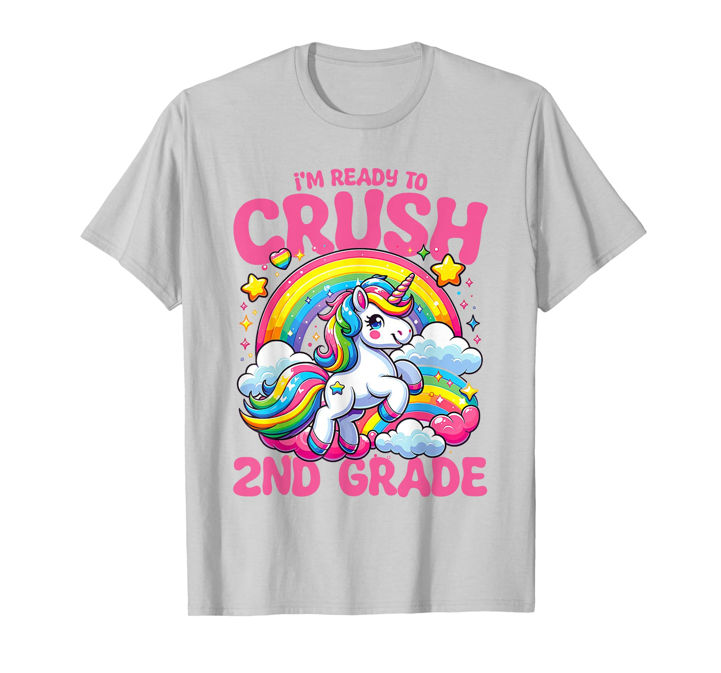 Crush 2nd Grade Unicorn Girls Teacher Back to School T-Shirt