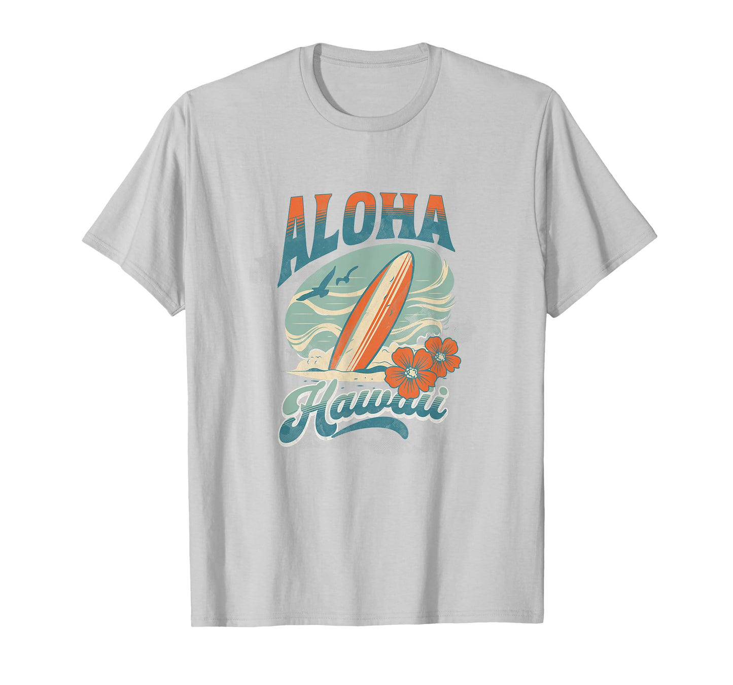 Aloha Hawaii Hawaiian Island Shirt Palm Beach Surfboard Surf T-Shirt for Men Women