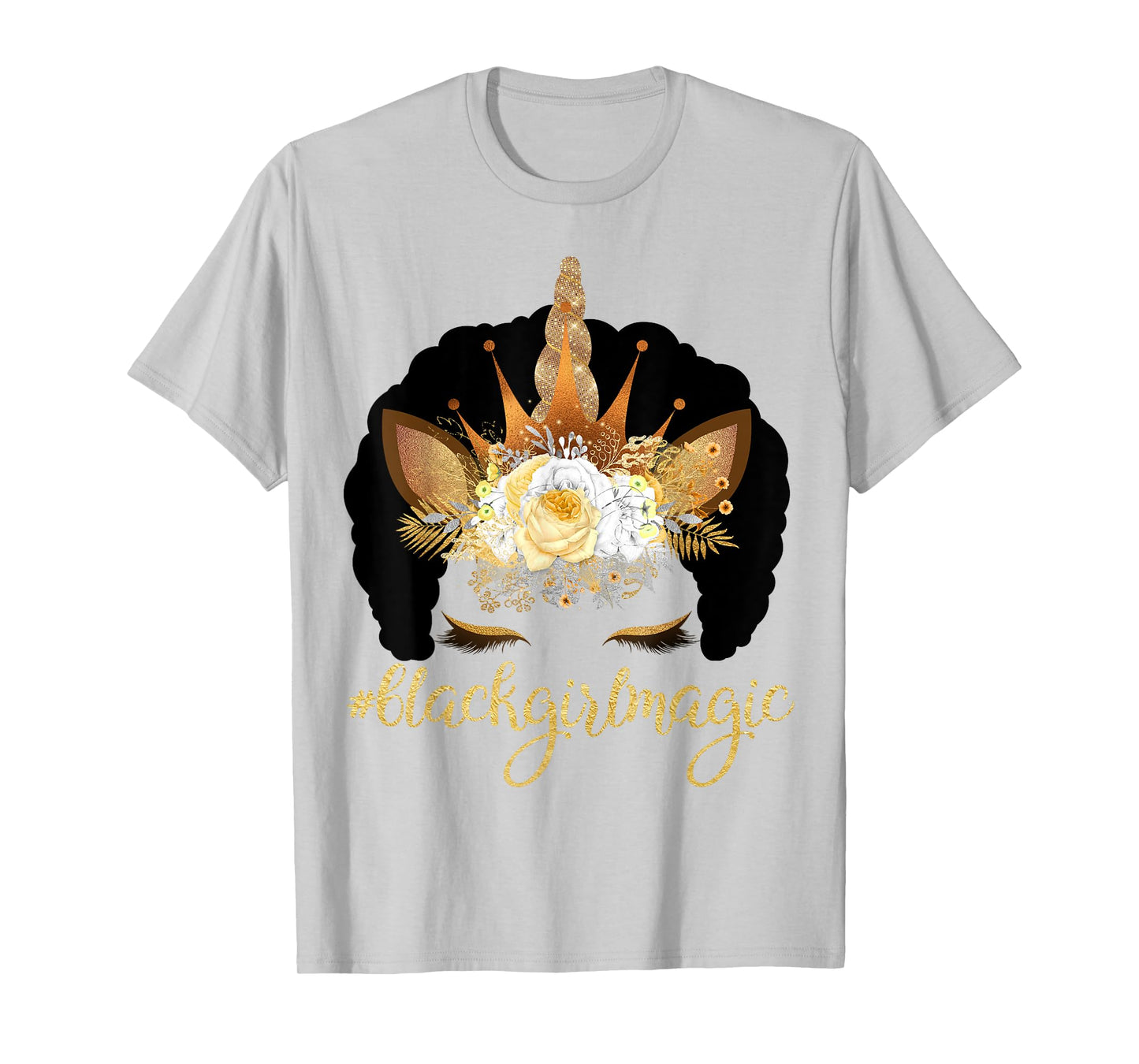 Unicorn Afro Kids Black Girl Magic Birthday Gift T-Shirt