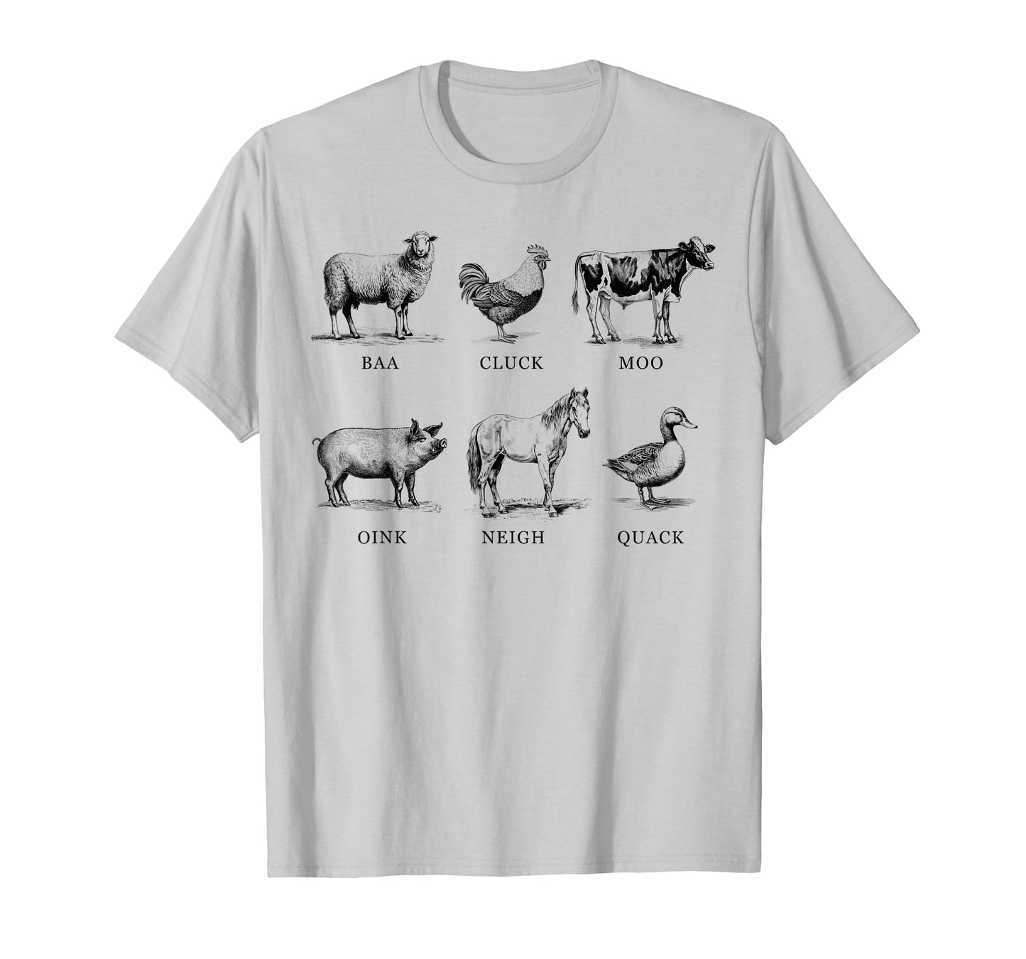 Farm Animal with Sound Cow Pig Sheep Chicken Horse Duck T-Shirt
