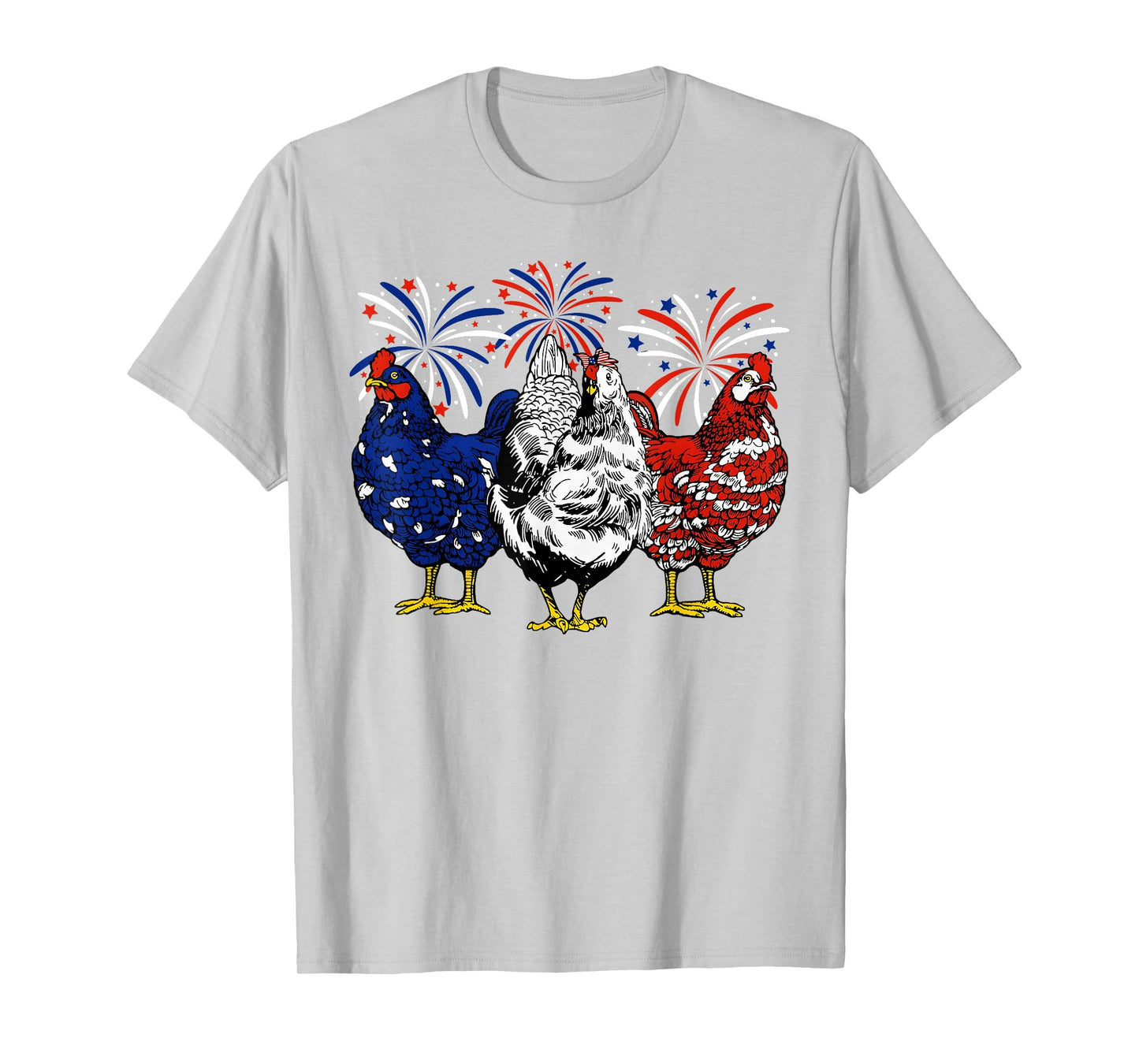 Chicken USA Flag Patriotic Chicken Lover 4th of July T-Shirt for Women Men