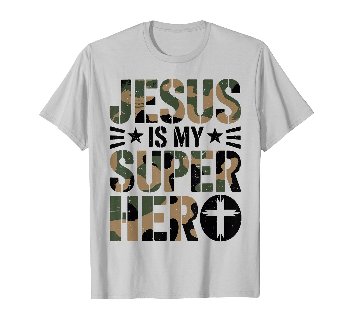 Toddler Camo Jesus is My Superhero Christian Camouflage Boys T-Shirt