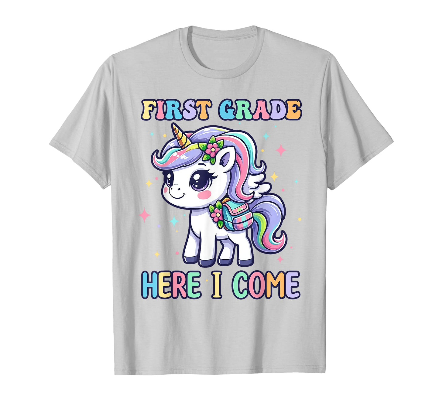 Unicorn First Grade Here I Come Back To School Girls Kids T-Shirt