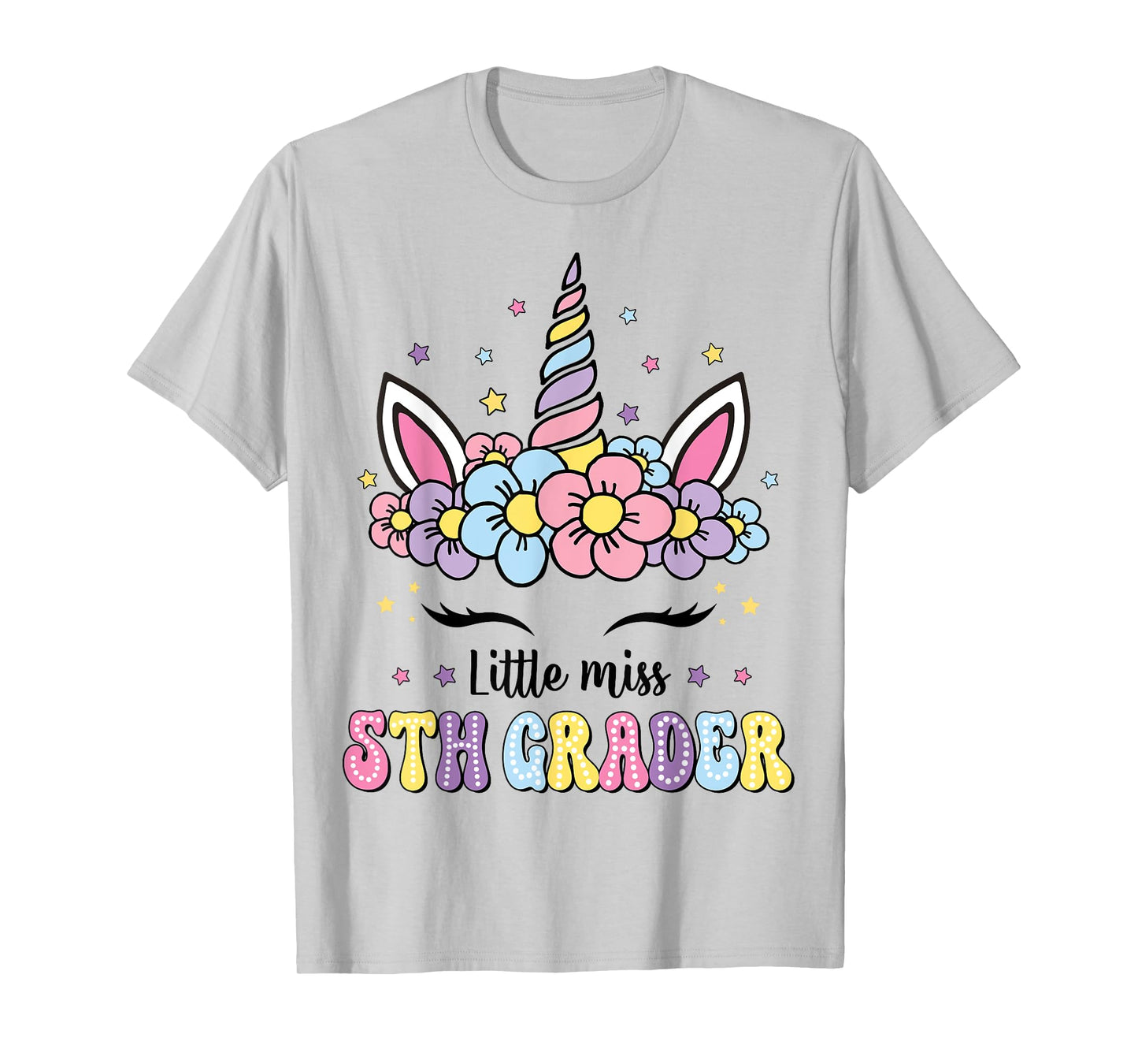 Little Miss 5th Grade Grader Hello First Day Of School Girls T-Shirt