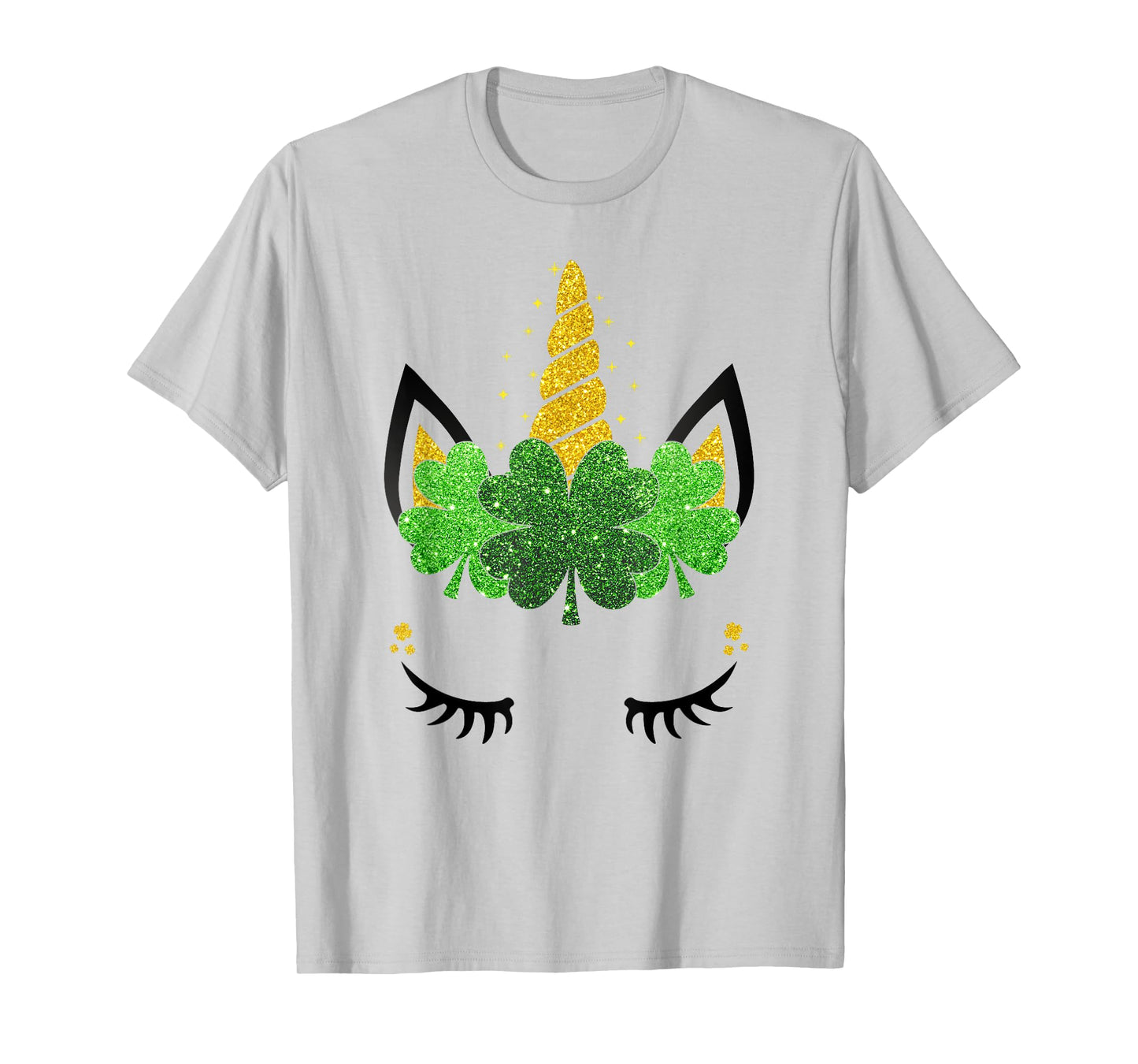 Unicorn Face St Patrick's Day Girls Kids Women T-Shirt