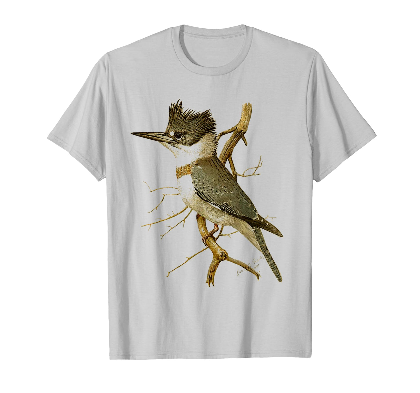 Kingfisher Birding for Birders Bird Lovers Kingfisher Bird T-Shirt - Kids, Unisex, Nature Lovers, Vacation Wear - White - Small - Short Sleeve - T-Shirt