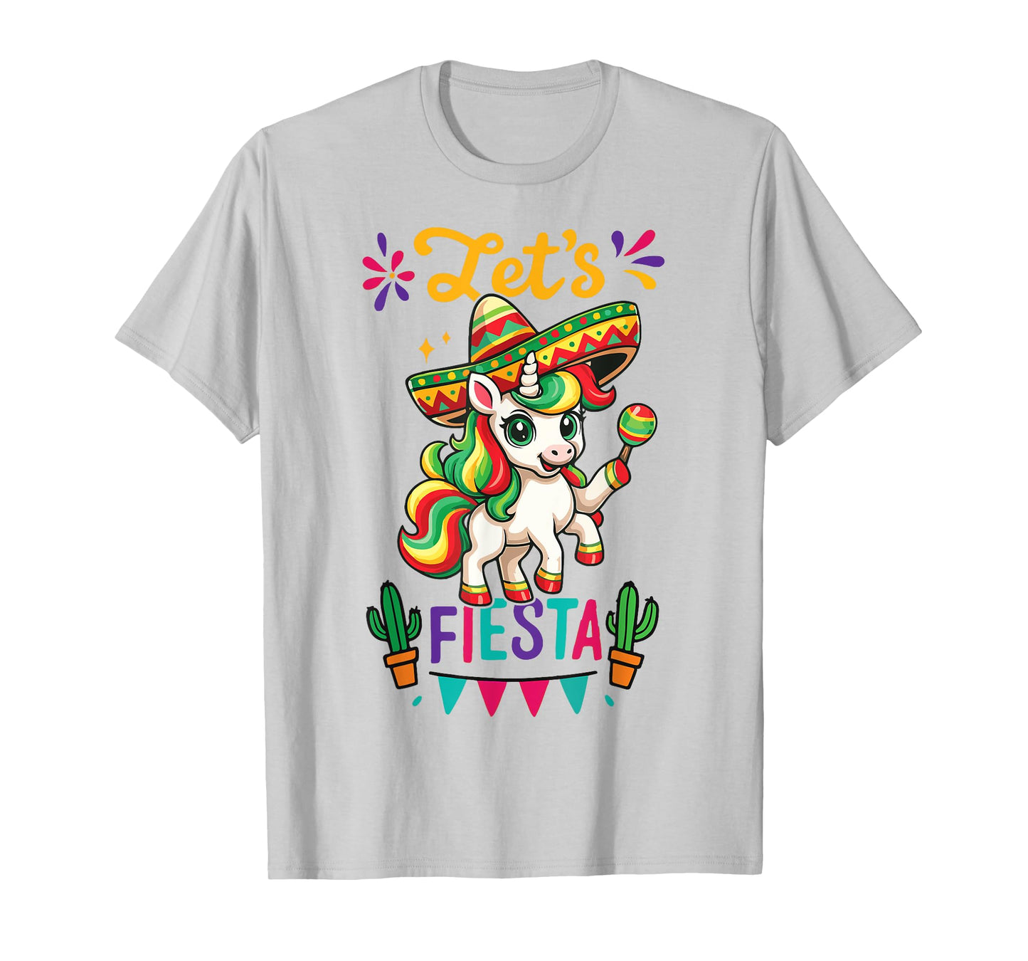 Cute Unicorn Cinco de Mayo Lets Fiesta Mexican Girl Toddler T-Shirt