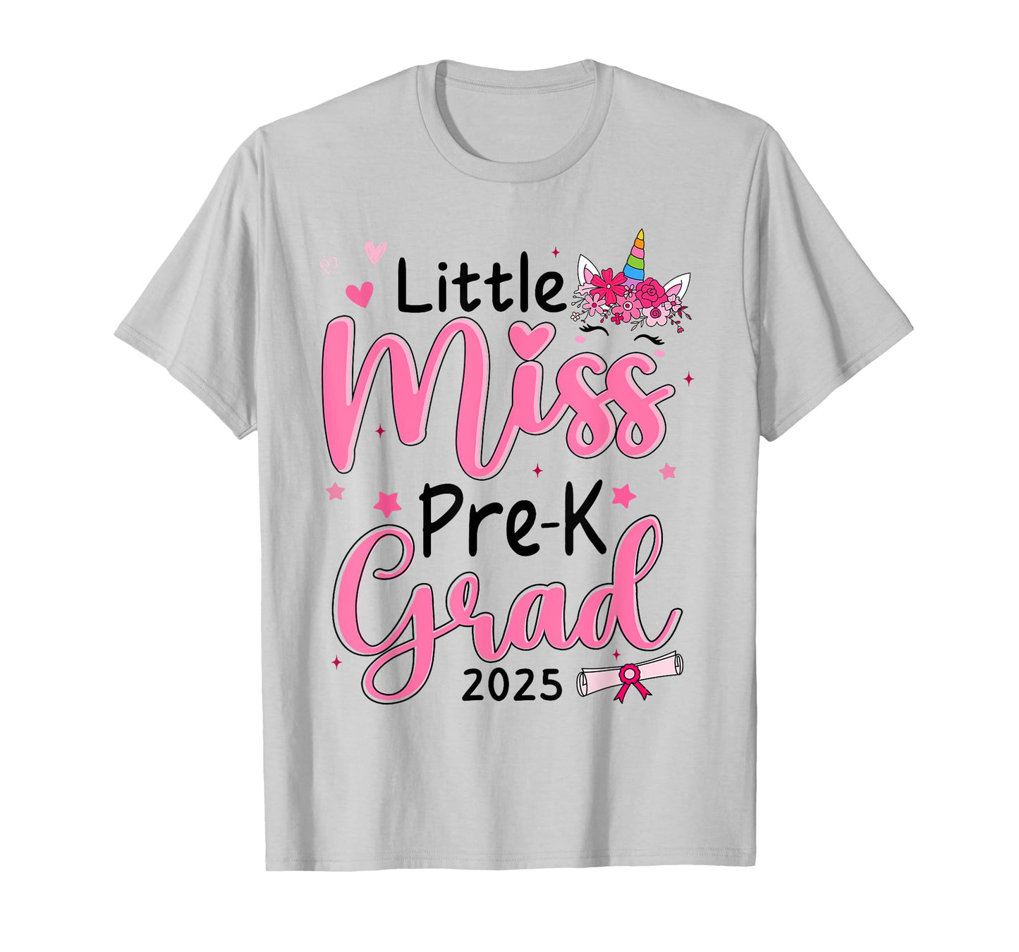 Little Miss Pre-K Graduation Shirts Kids Girls Preschool T-Shirt