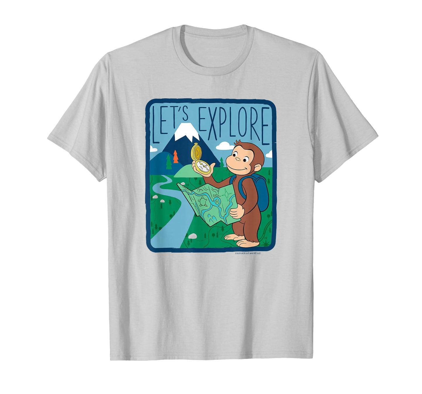 Curious George Let's Explore Outdoor George Map T-Shirt