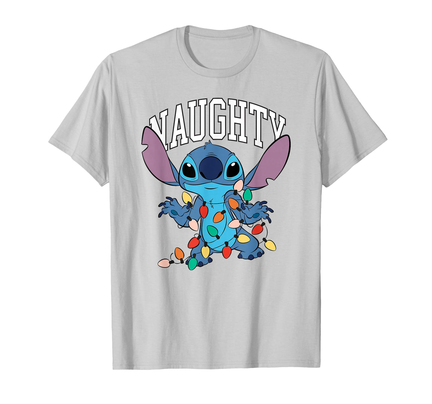 Disney Lilo & Stitch Christmas Naughty Boy with Xmas Lights T-Shirt