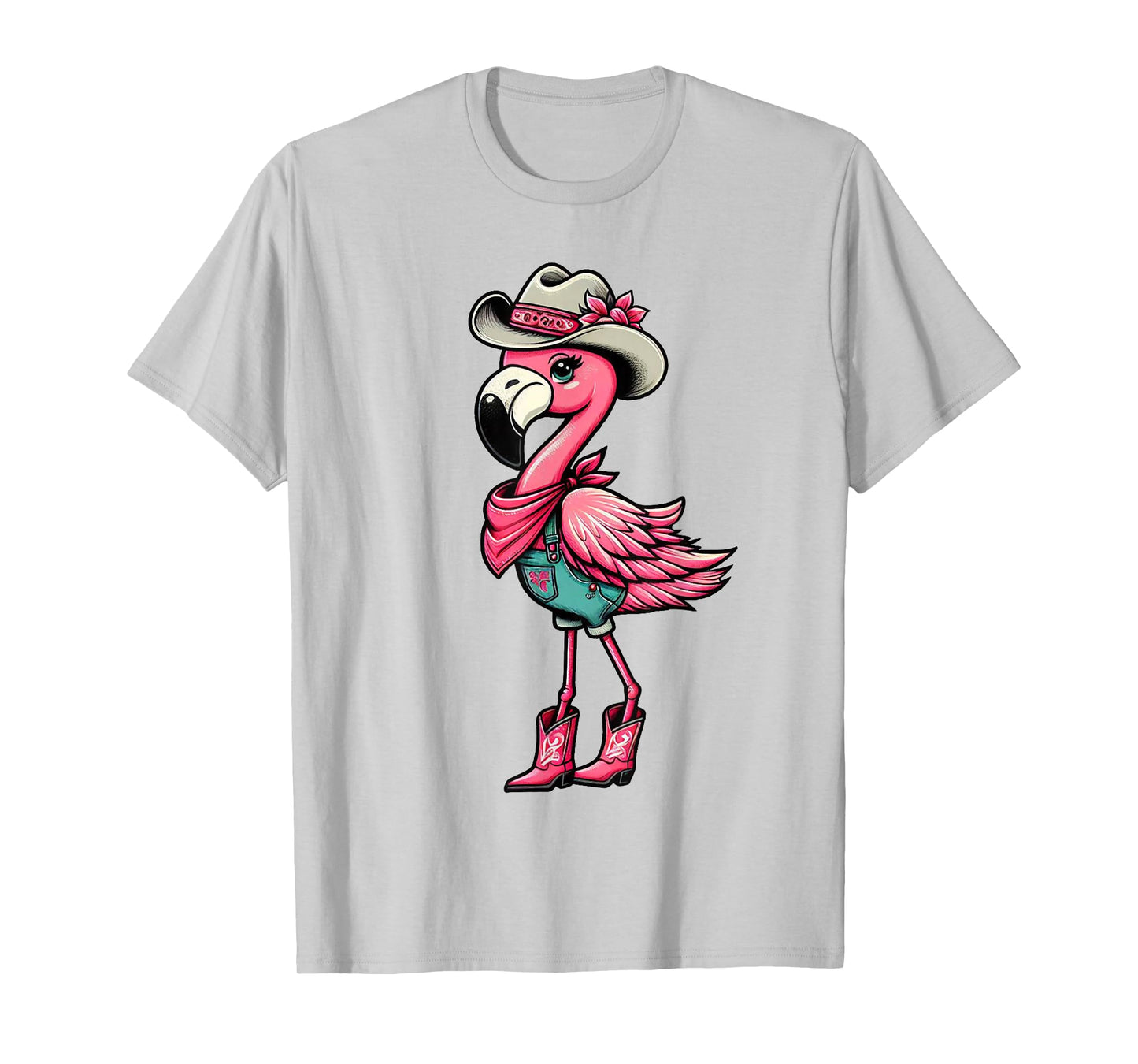 Flamingo Cowgirl Women Girl Cute Flamingo Tropical Birds T-Shirt