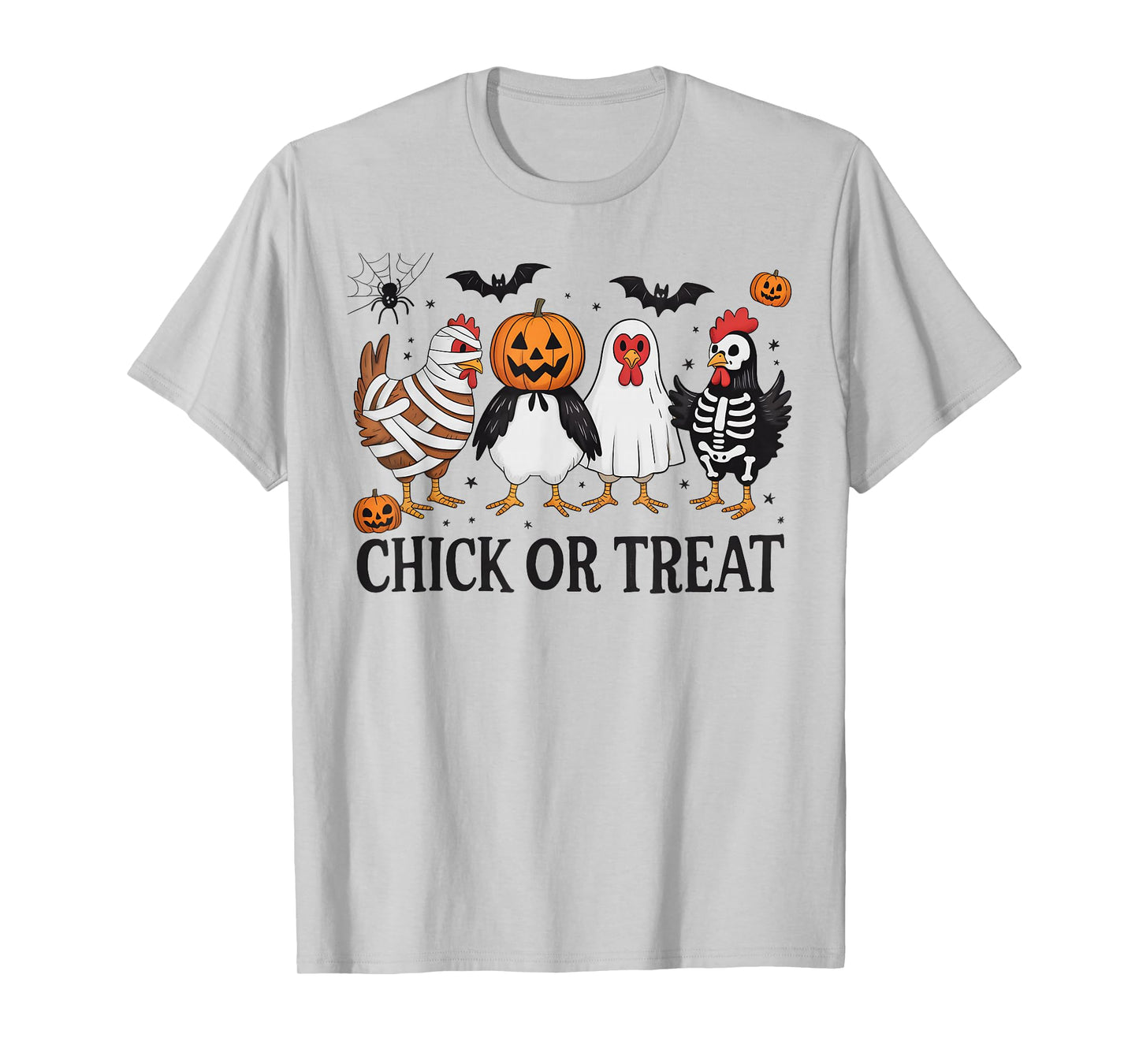 Chick Or Treat Funny Halloween Chicken Lover Witch Pumpkin T-Shirt