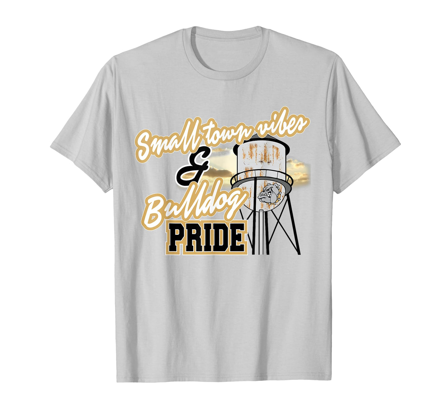 Small Town Vibes Bulldog Pride Gold Bulldogs School Spirit T-Shirt