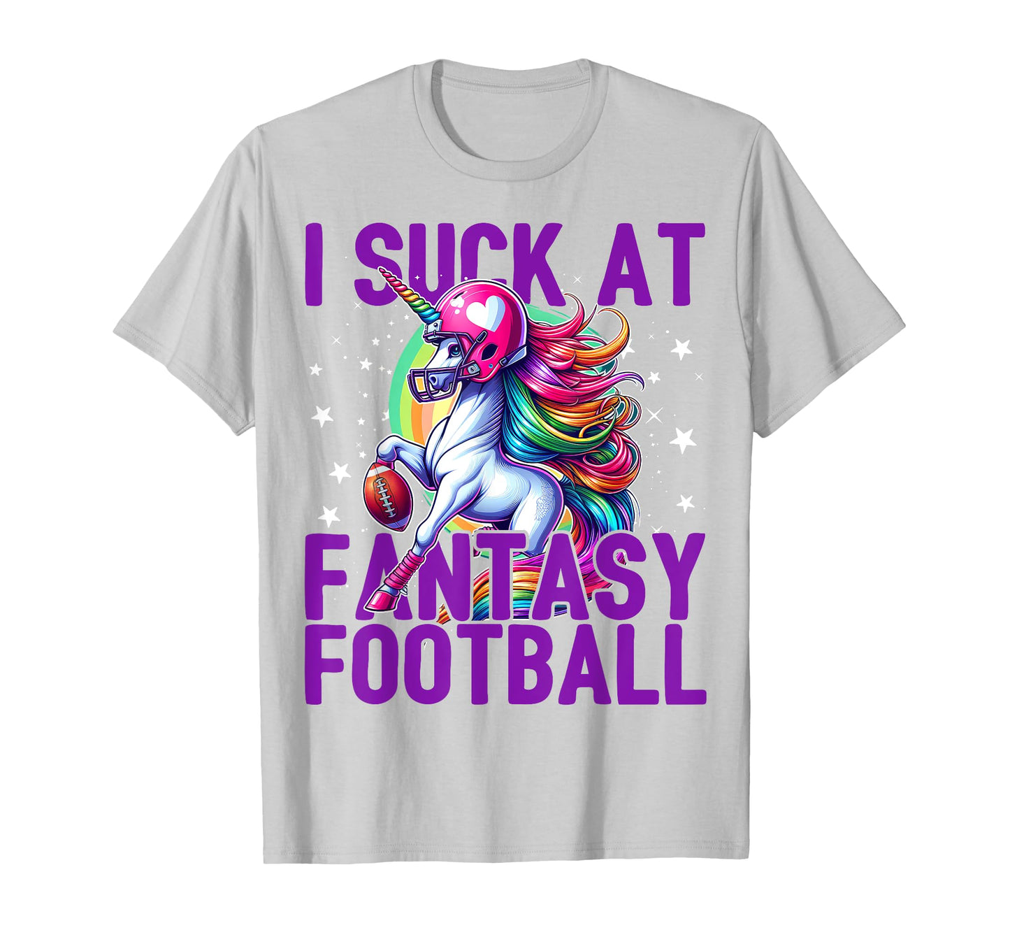 I Suck at Fantasy Football Unicorn Rainbow Loser Men T-Shirt