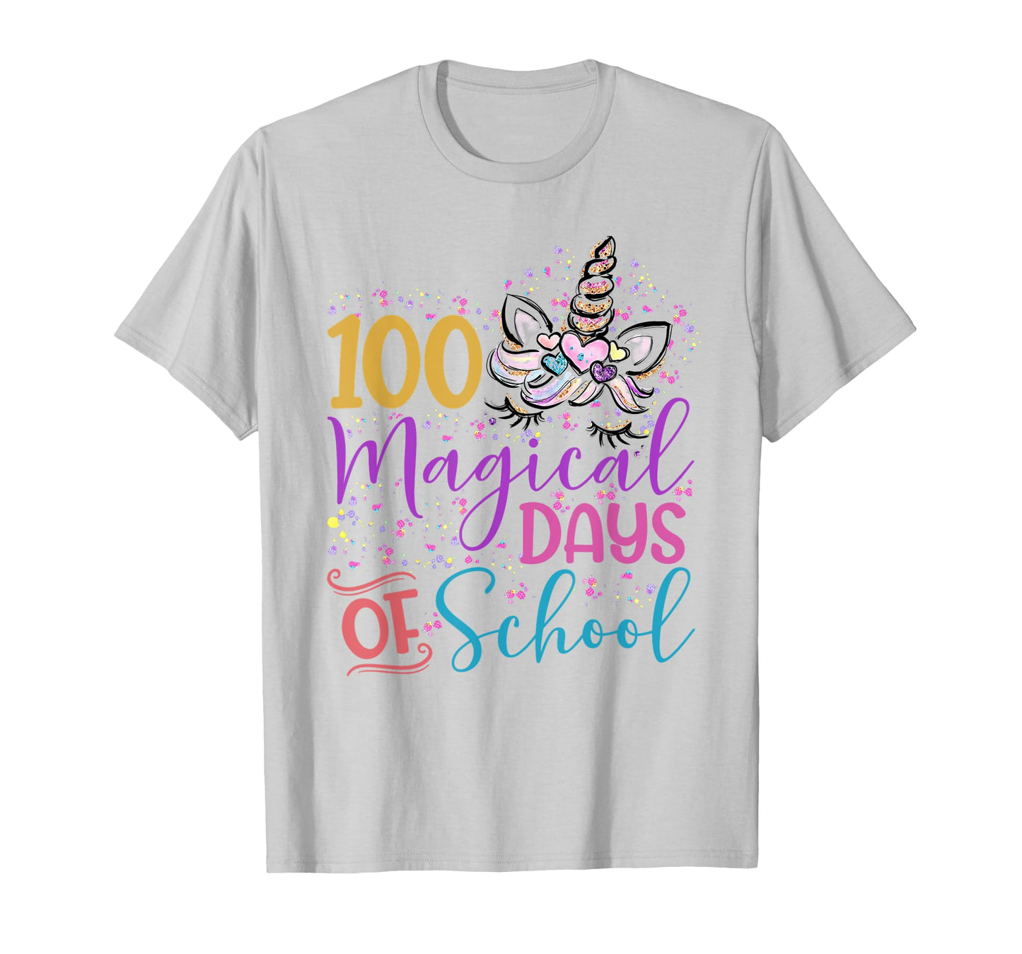 I Magically Survived 100 Days Unicorn Teacher 100th Day Men Women Kids T-Shirt