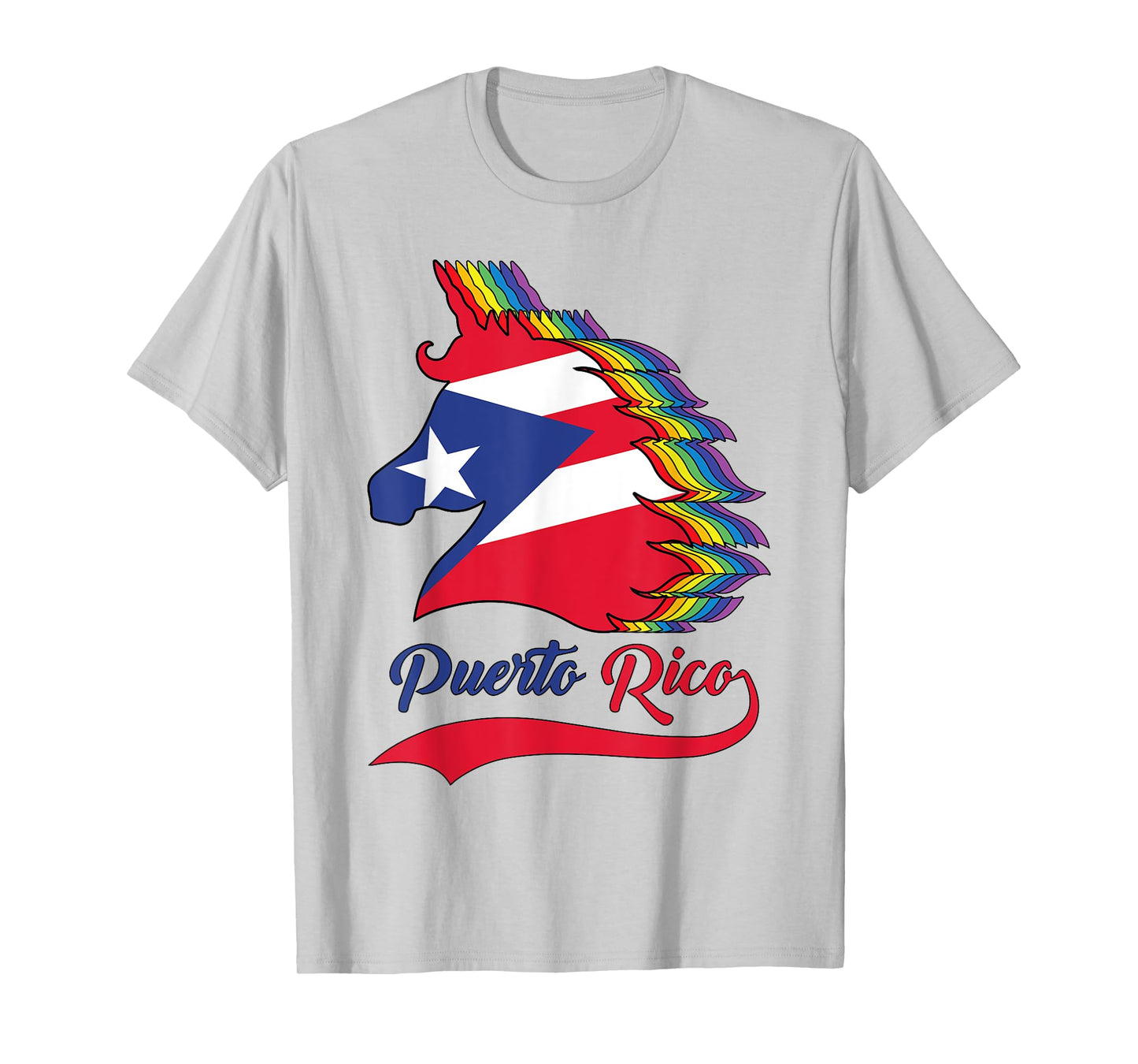 Puerto Rico Puerto Rican Flag Unicorn Rainbow Toddler Girls T-Shirt