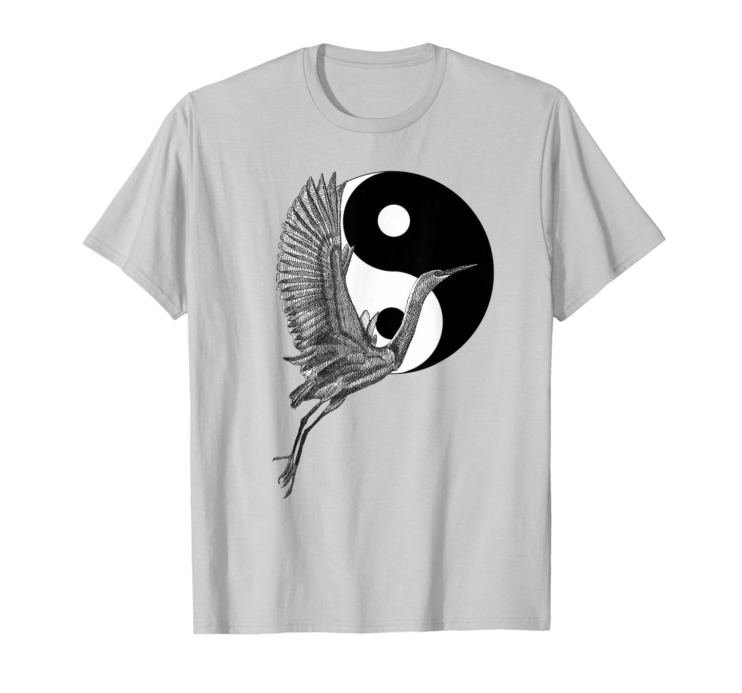 Tai Chi White Crane Yin Yang Qi Gong Illustration T-Shirt