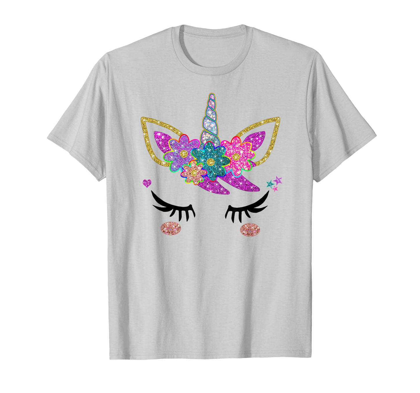 Rainbow Unicorn Face Shirt, Cute Unicorn Birthday Outfit