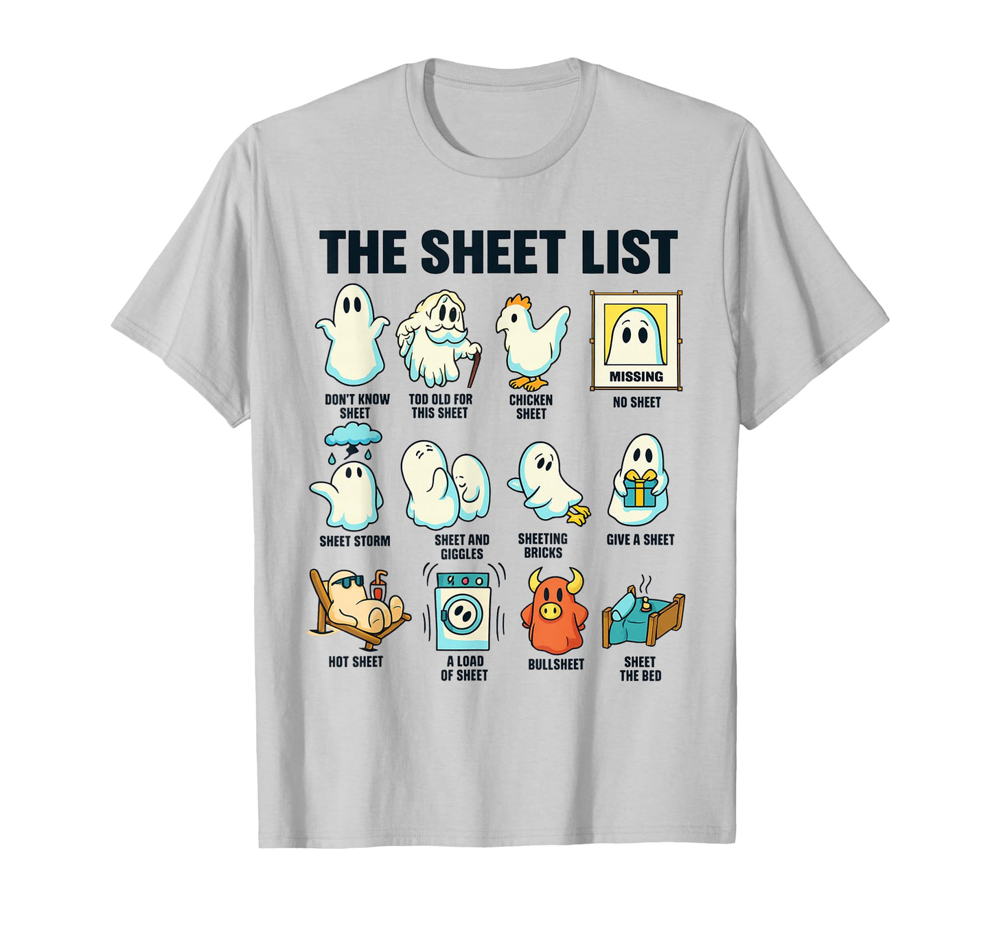 The Sheet List Funny Ghost Halloween Costume Tee T-Shirt
