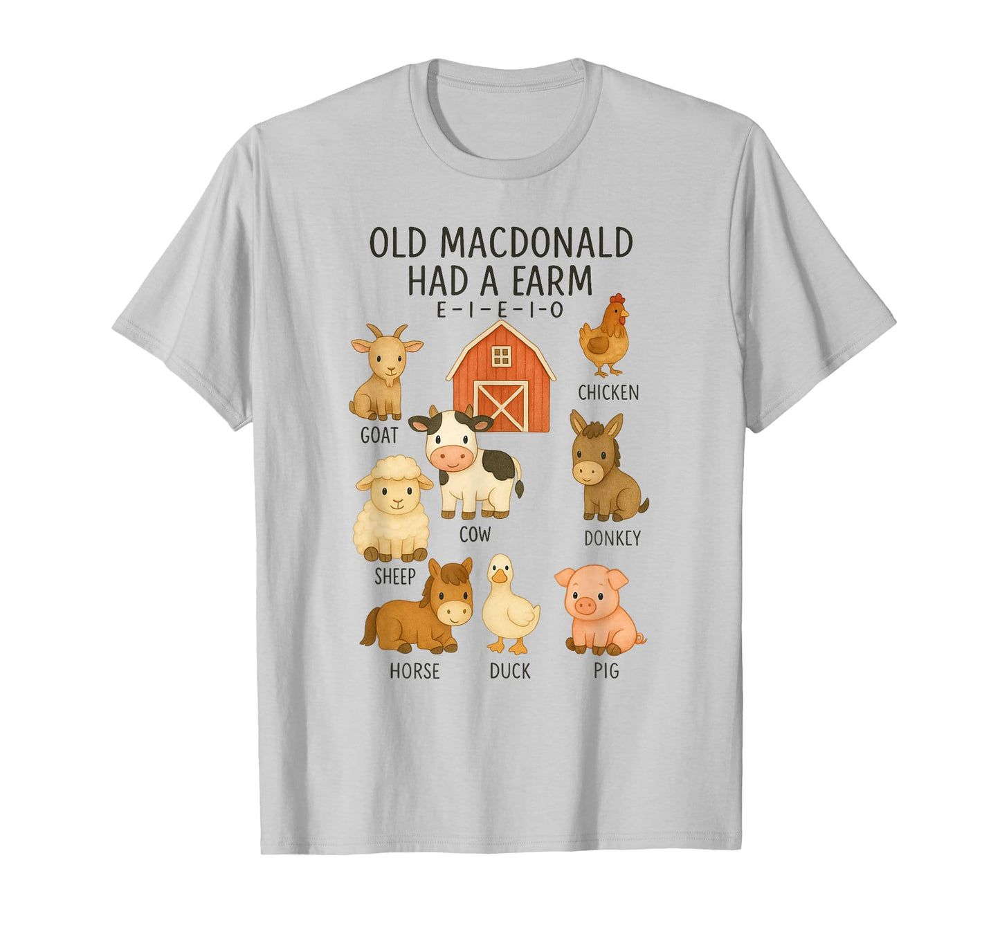 Toddler Kids Old Macdonald Had a Farm E-I-E-I-O Nursery Song T-Shirt