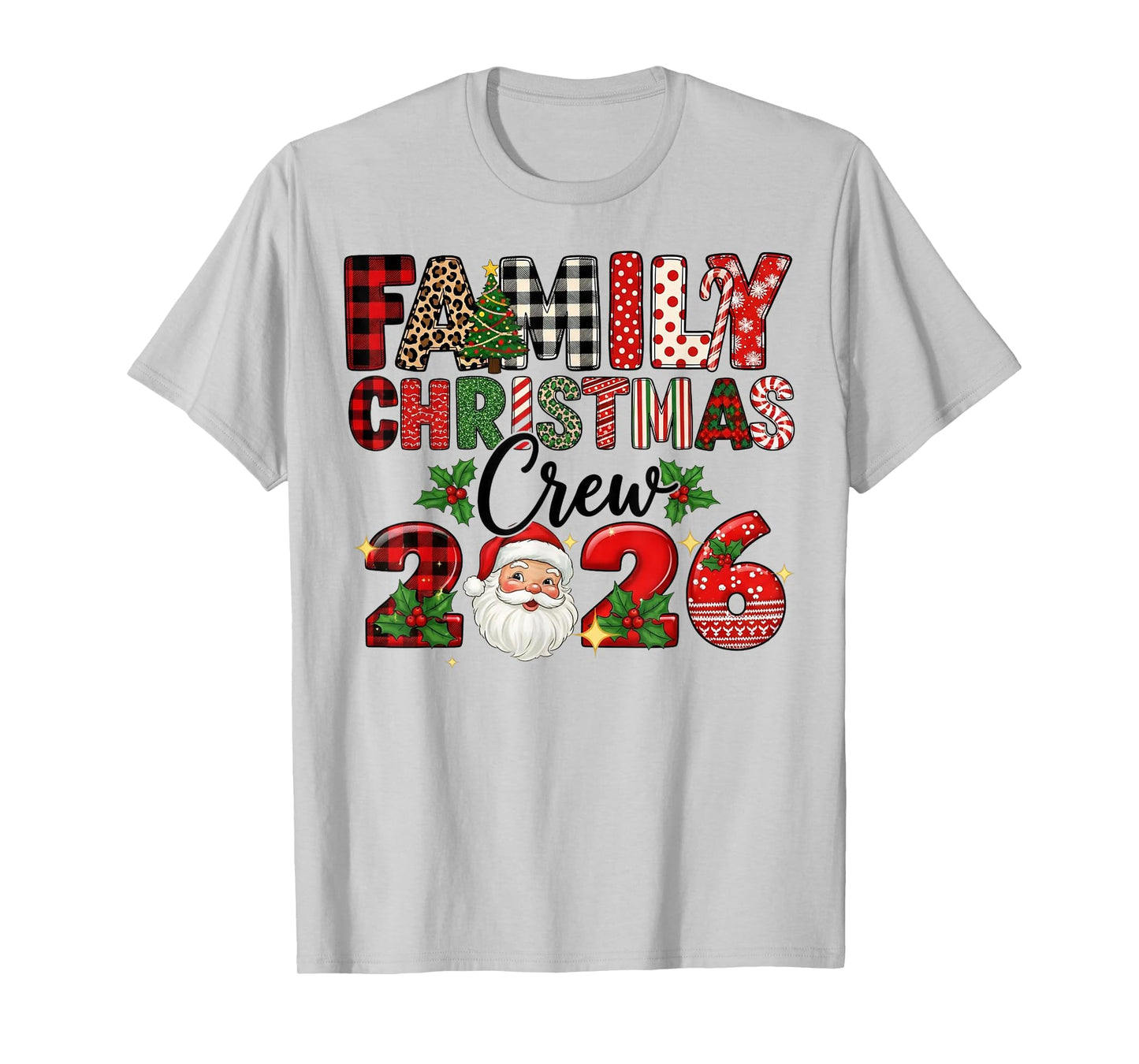 Retro Family Christmas Crew 2026 Squad Family Matching Xmas T-Shirt