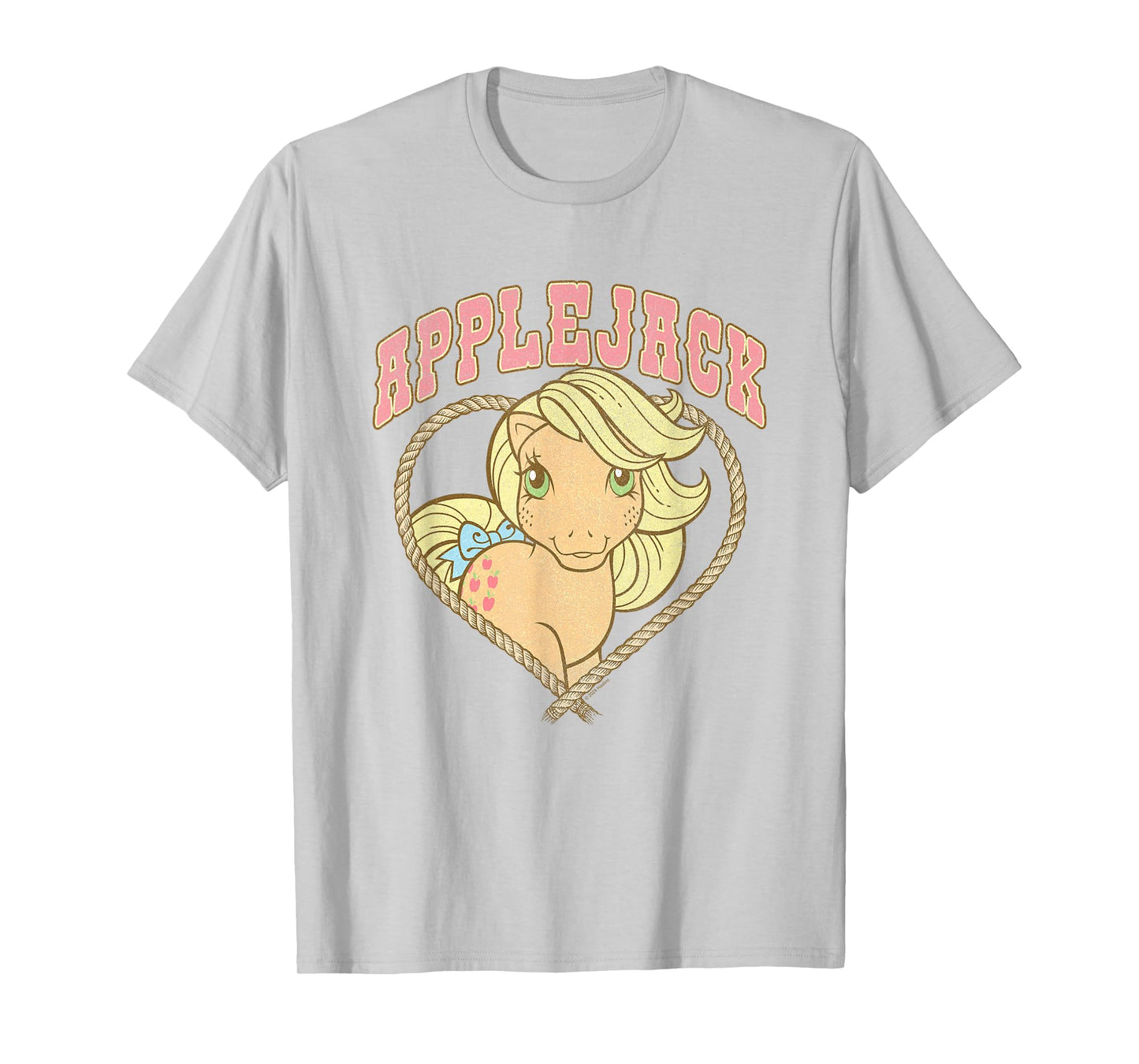My Little Pony Cute Applejack Cowgirl Heart Shape Chest Logo T-Shirt