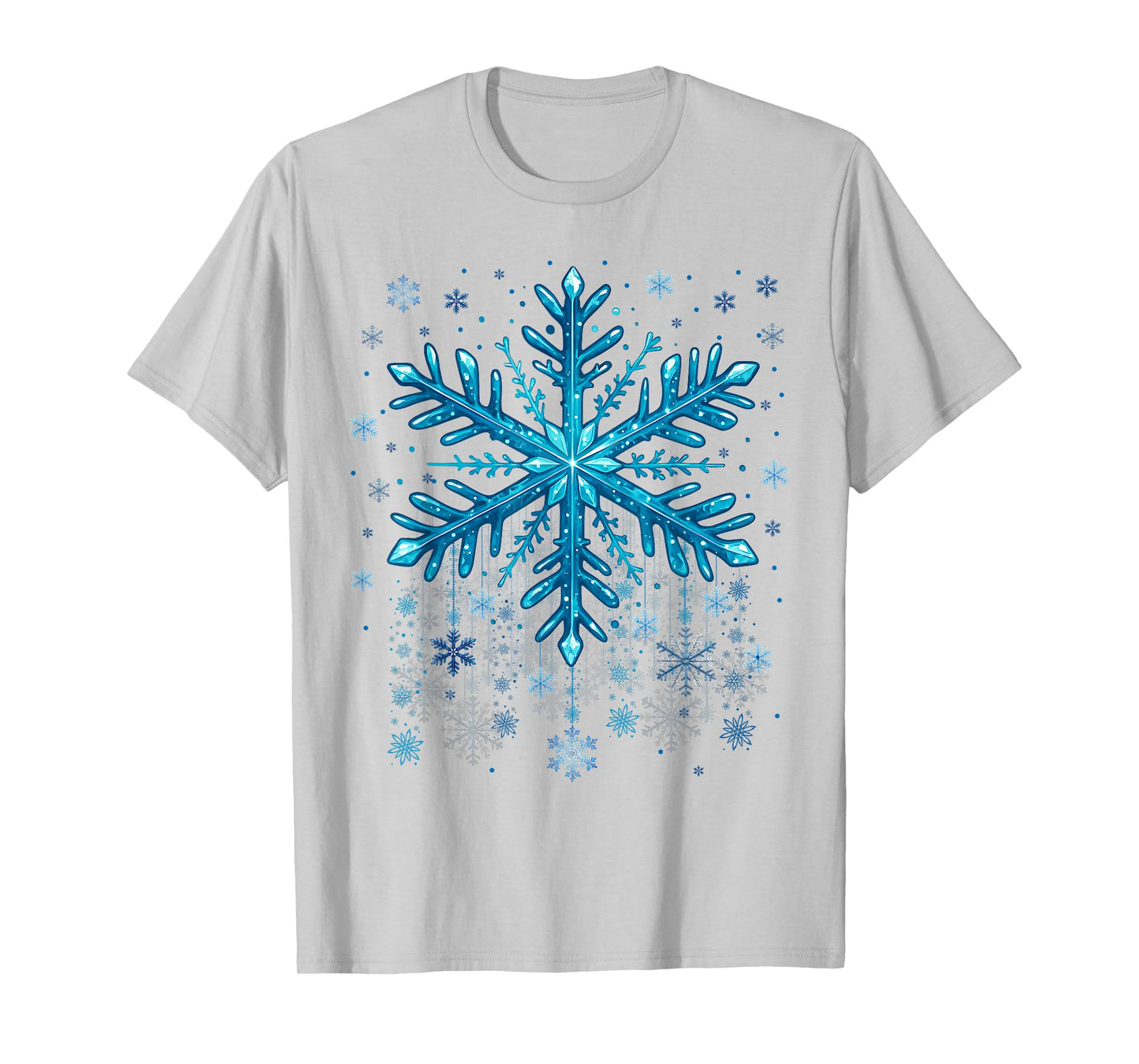 Winter Blue Snowflake Christmas Xmas Costumes Men Women T-Shirt