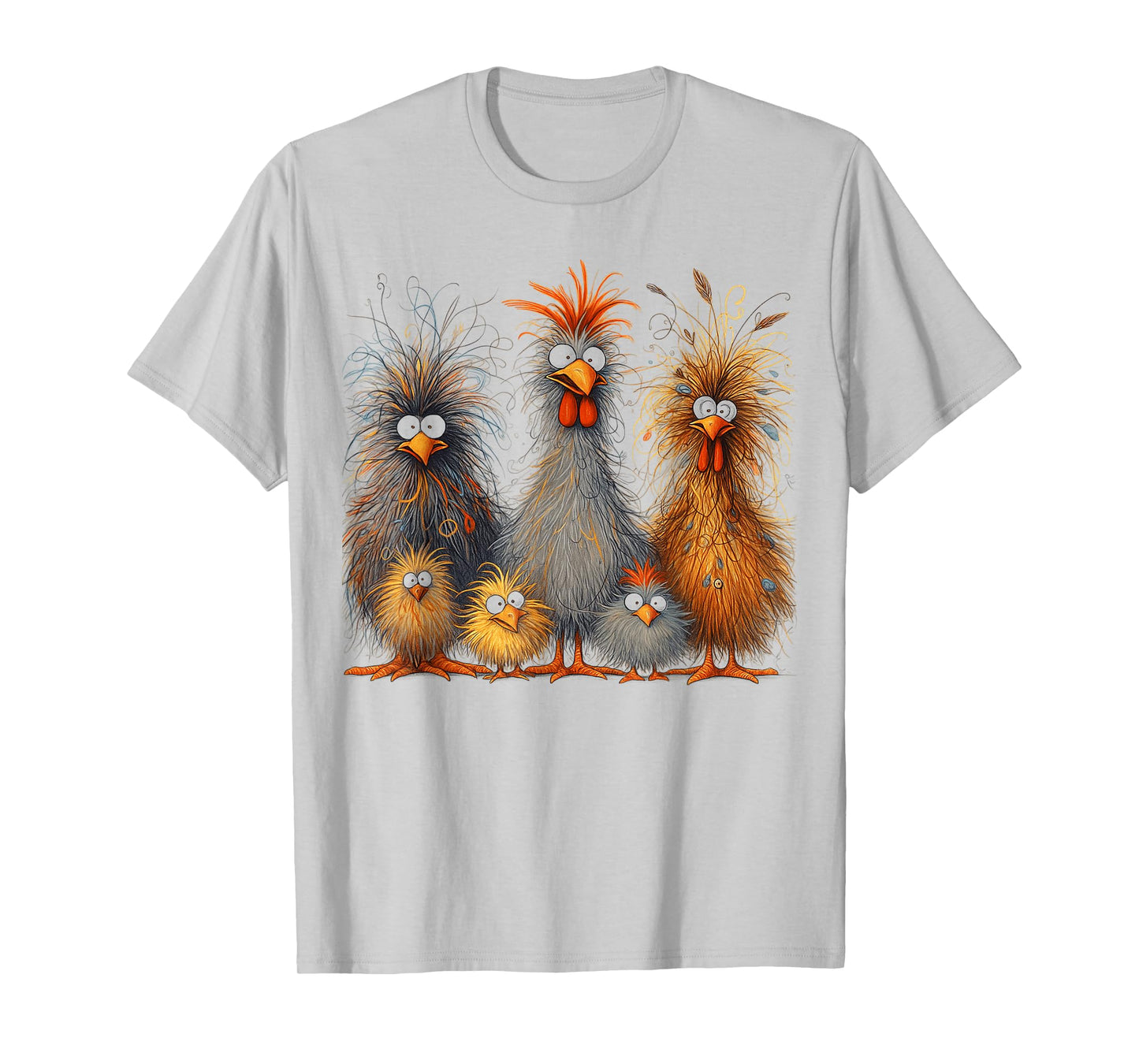 Eagerlys Colorful Funny Chicken Art,for Men Women Kids T-Shirt