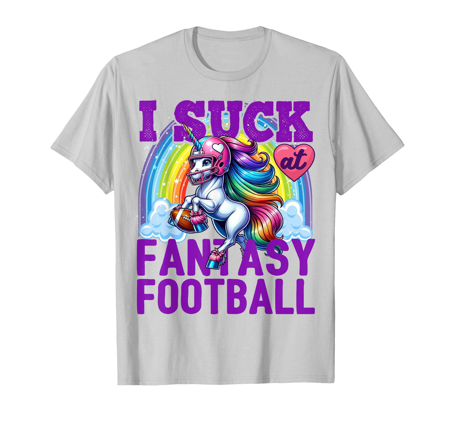 I Suck at Fantasy Football Unicorn Rainbow Loser Men T-Shirt