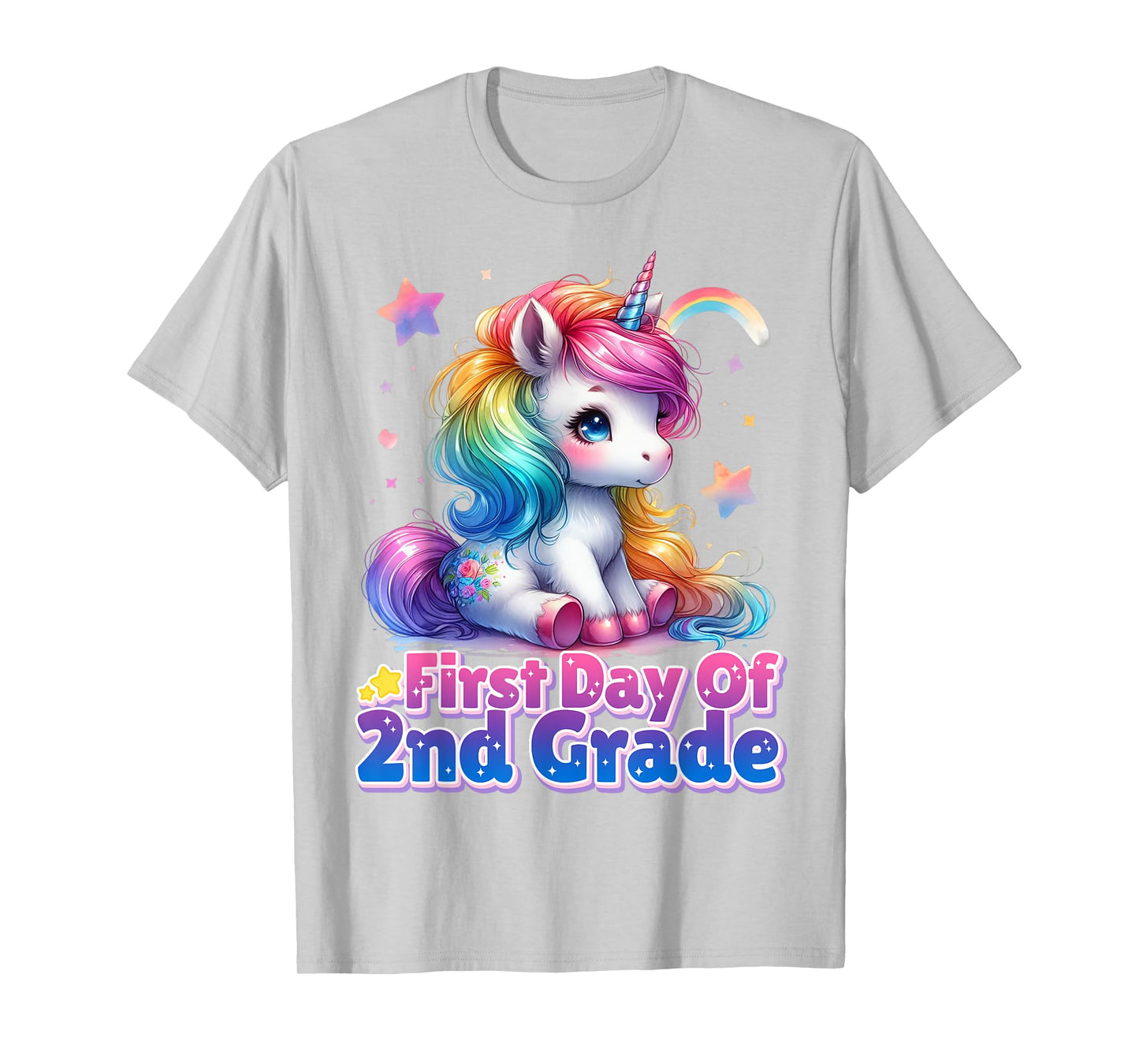 First Day Of 2nd Grade Unicorn Back To School Girls Kids T-Shirt
