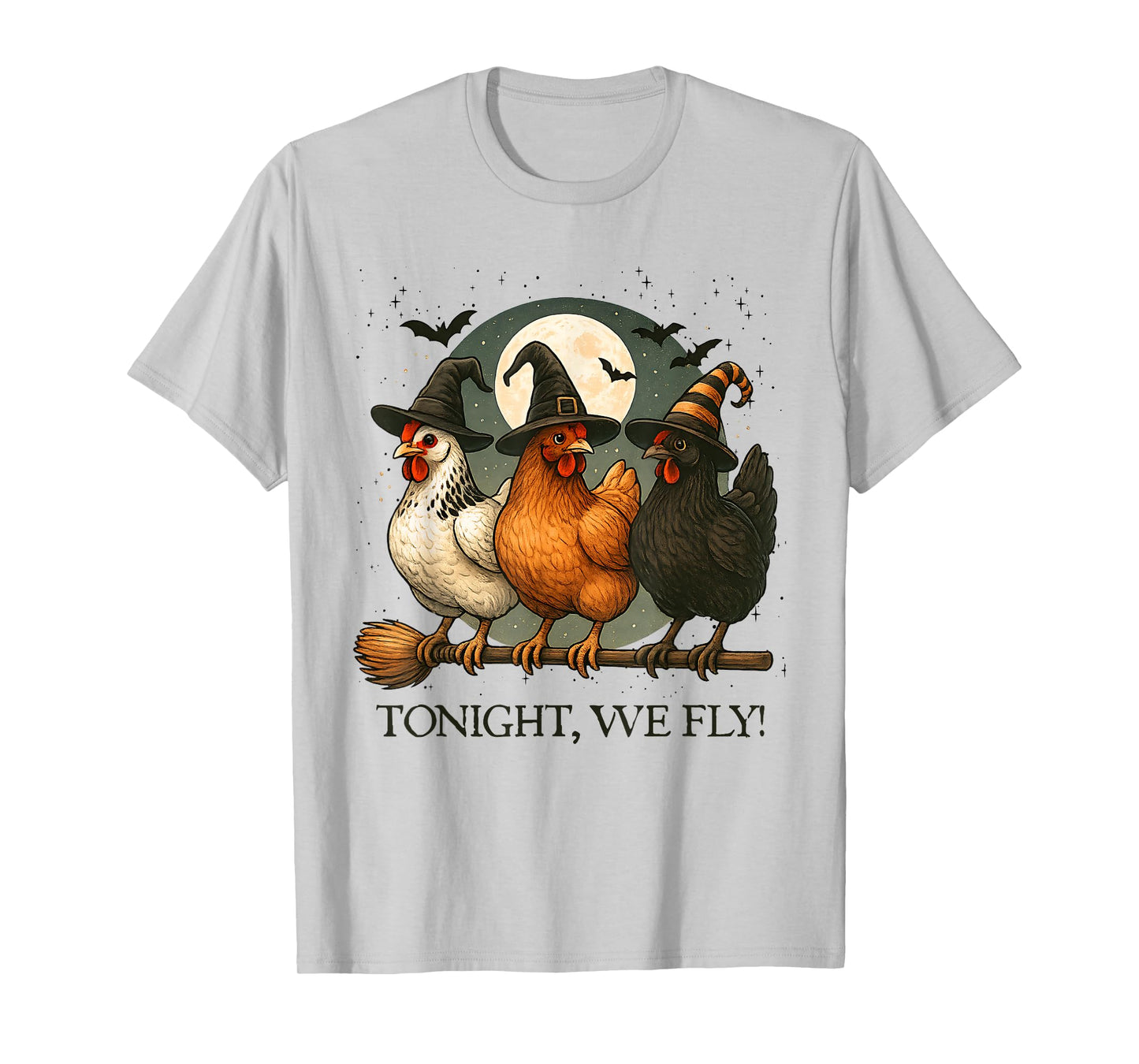 Tonight We Fly Funny Chicken Spooky Season Farm Halloween T-Shirt