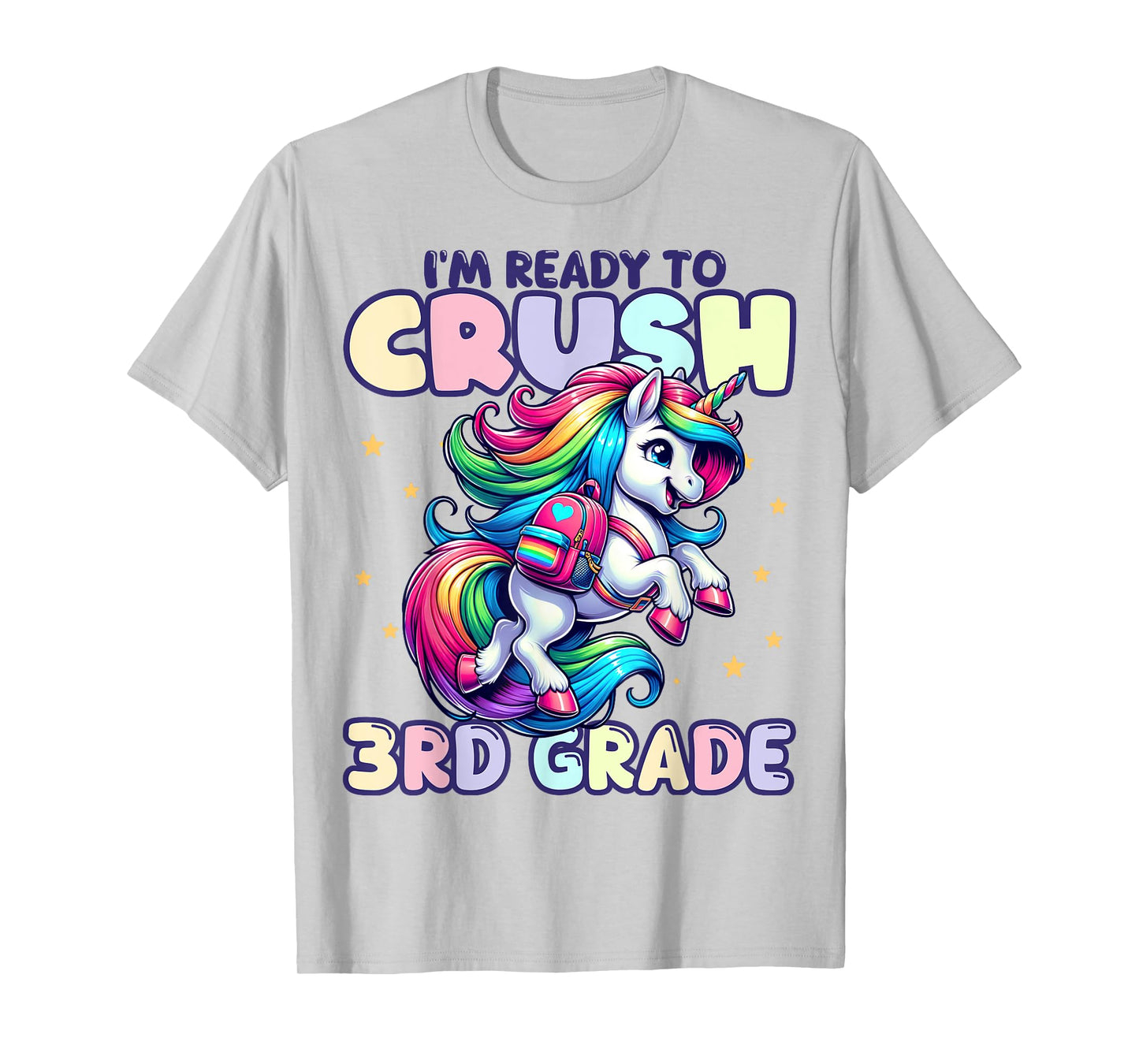 Crush 3rd Grade Girls Back to School Unicorn First Day Cute T-Shirt