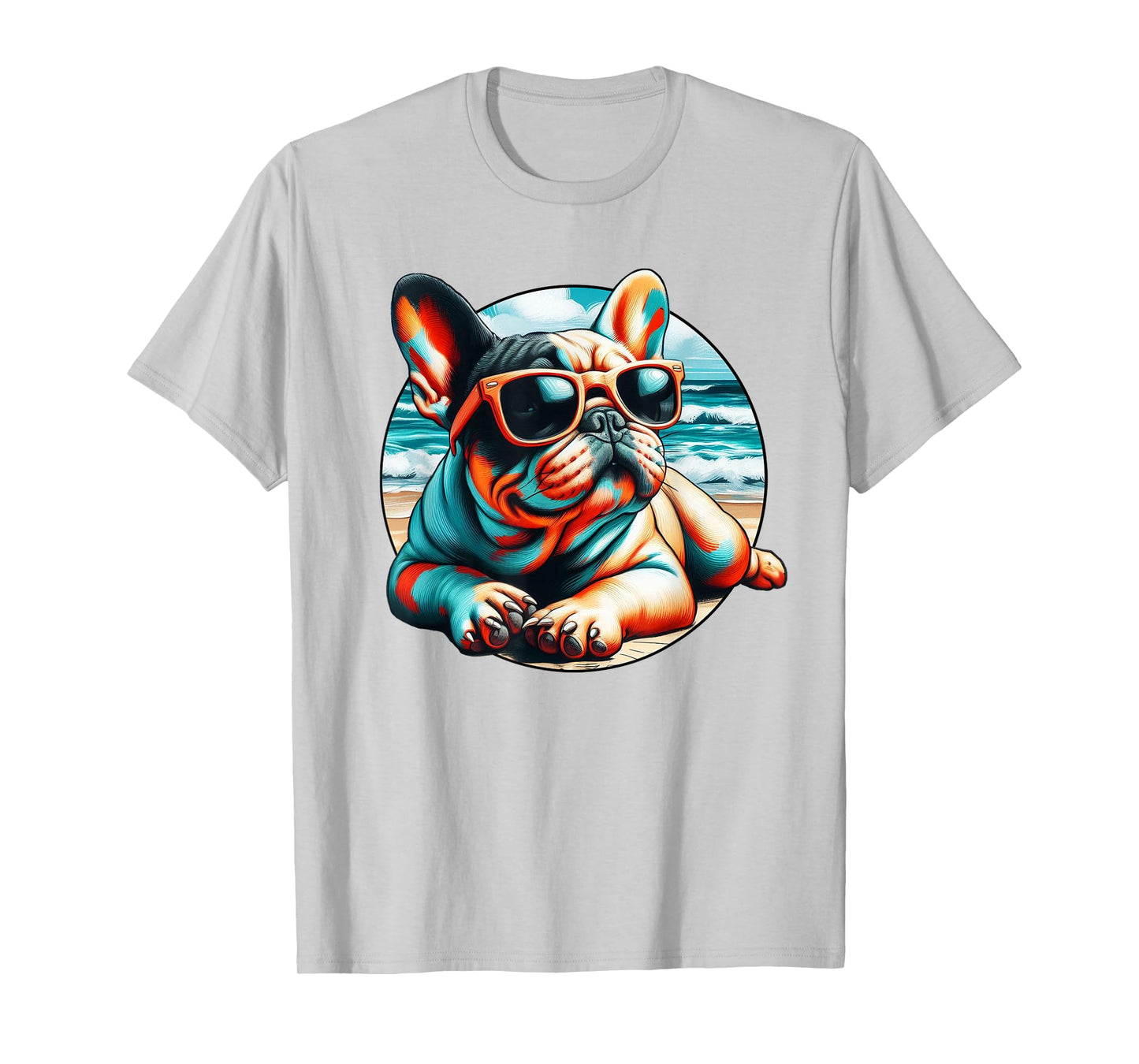 Frenchie Beach Bum - Gift For French Bulldog Owner Graphic Men Women Girls Kids T-Shirt