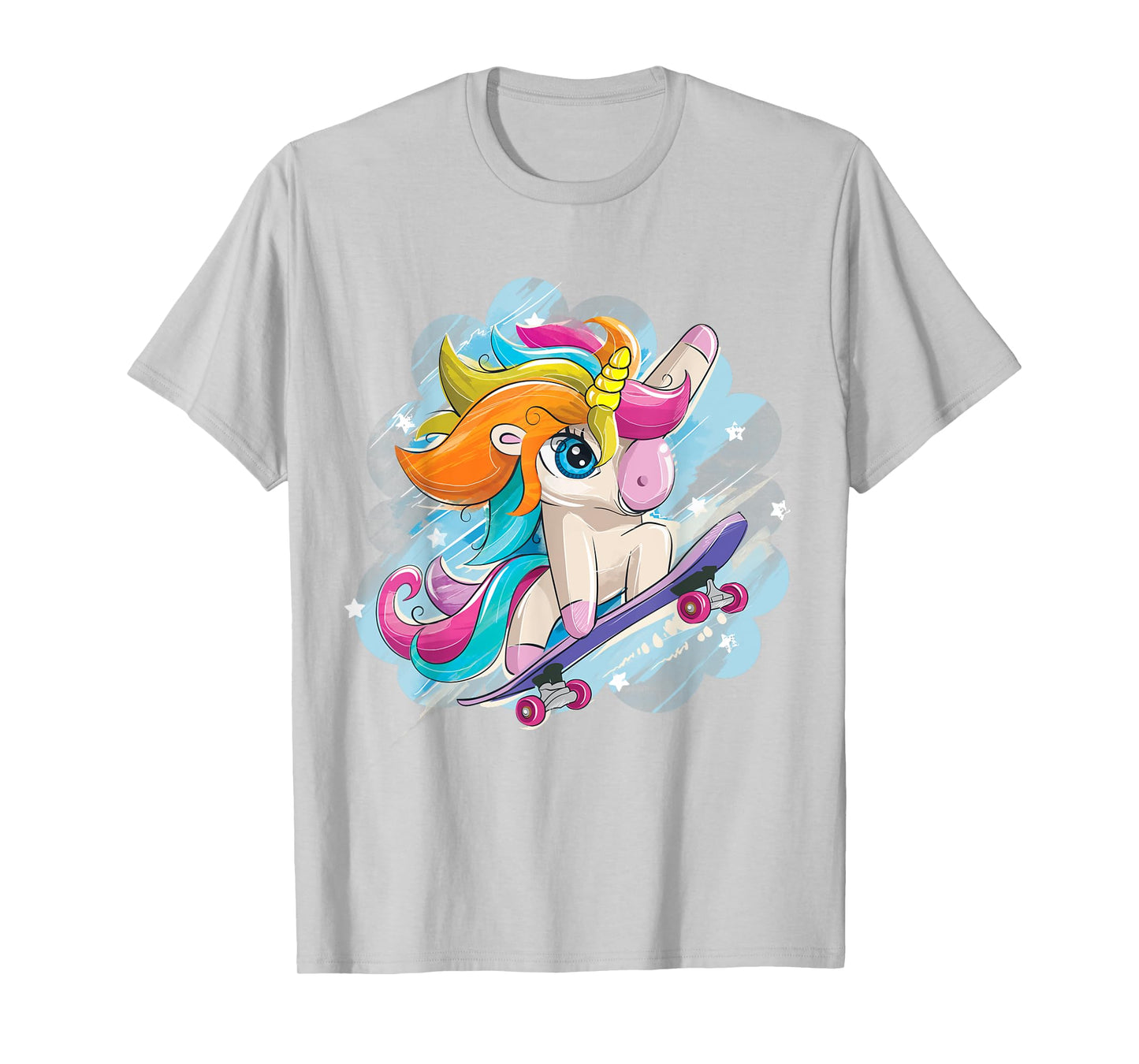 Unicorn Skateboarding Shirt Girls Women Skateboarding T-Shirt