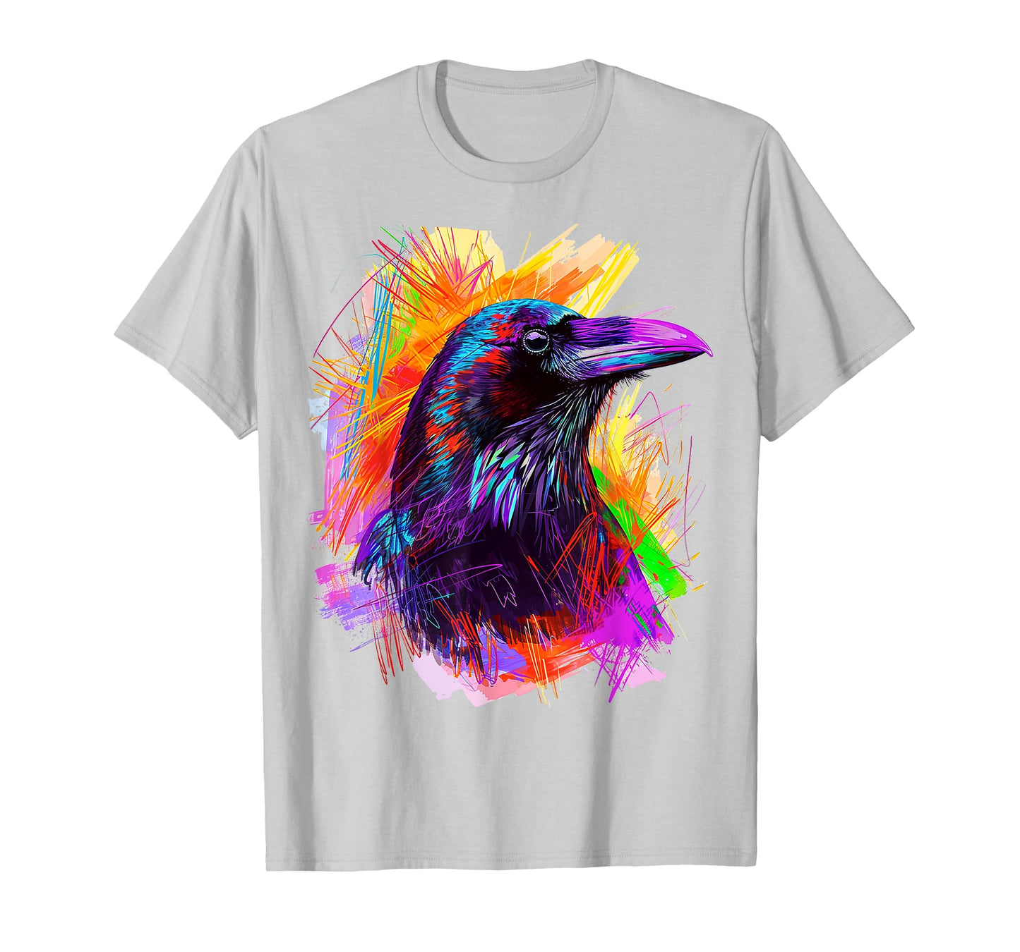 Raven Painting Abstract Animal Art Colorful Graphic Raven T-Shirt