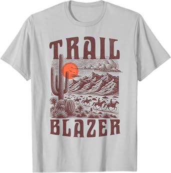 Vintage Western Neutral Horse Cowboy Cowgirl Trail Blazer T-Shirt