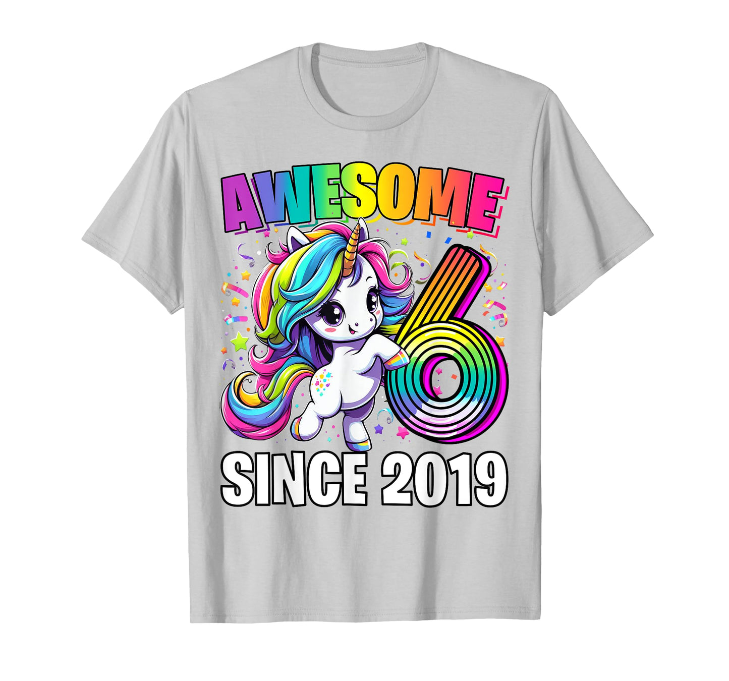 Unicorn 6th Birthday 6 Year Old Unicorn Party Girls Outfit T-Shirt