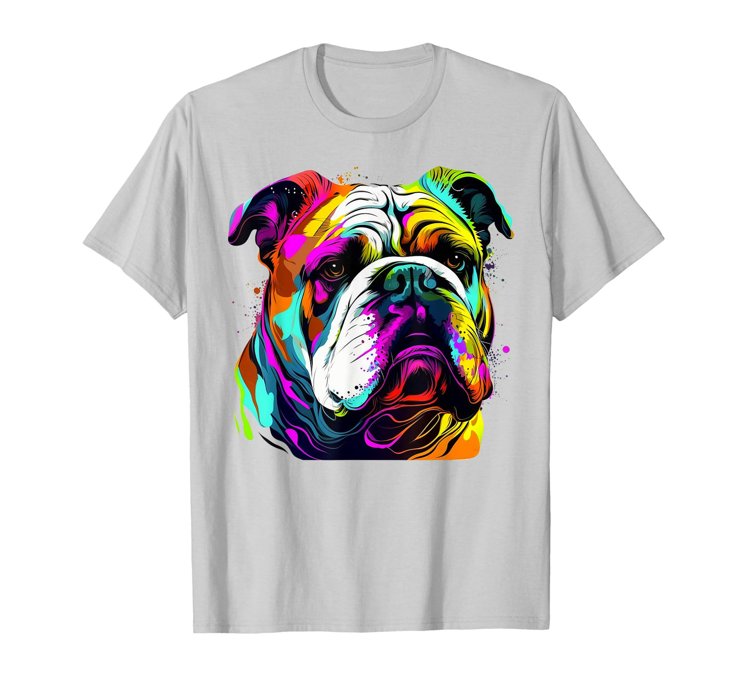 Cute English Bulldog Colorful Tee For English Bulldog Mom Men Women T-Shirt