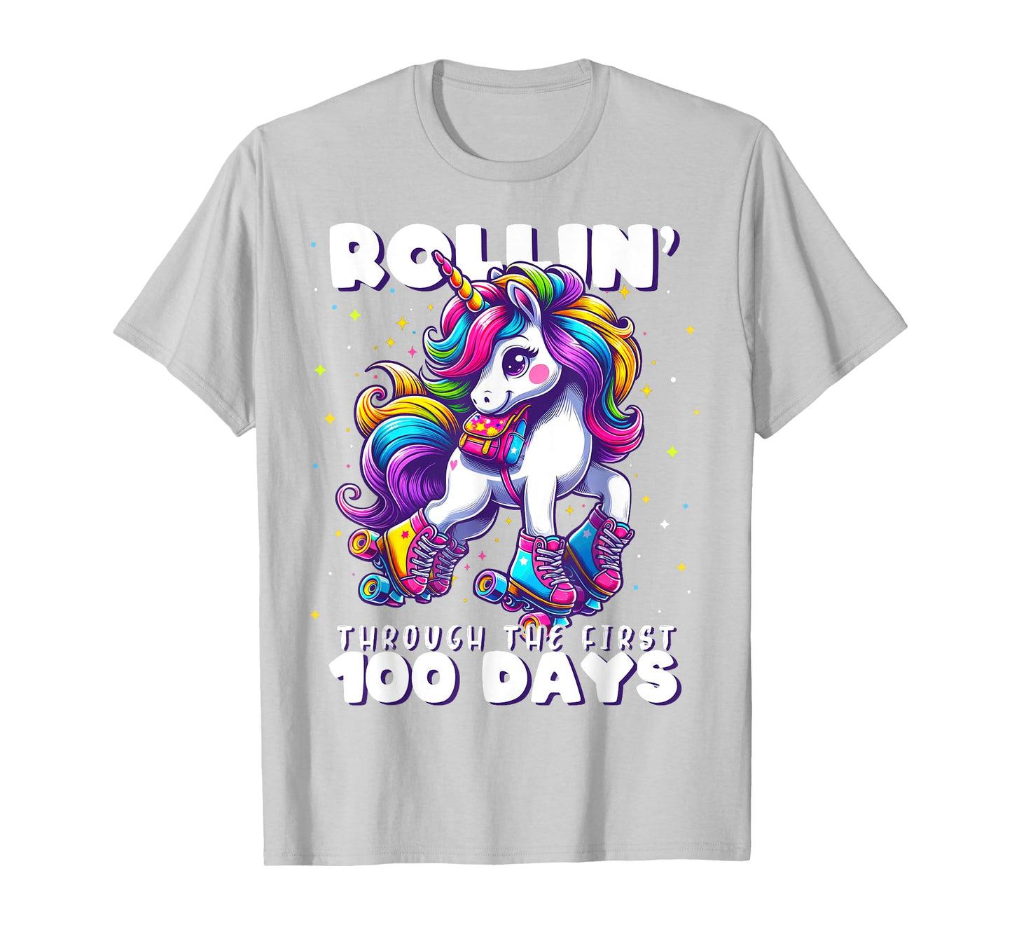 100 Days of School Girls Teacher 100th Day Unicorn Outfit T-Shirt