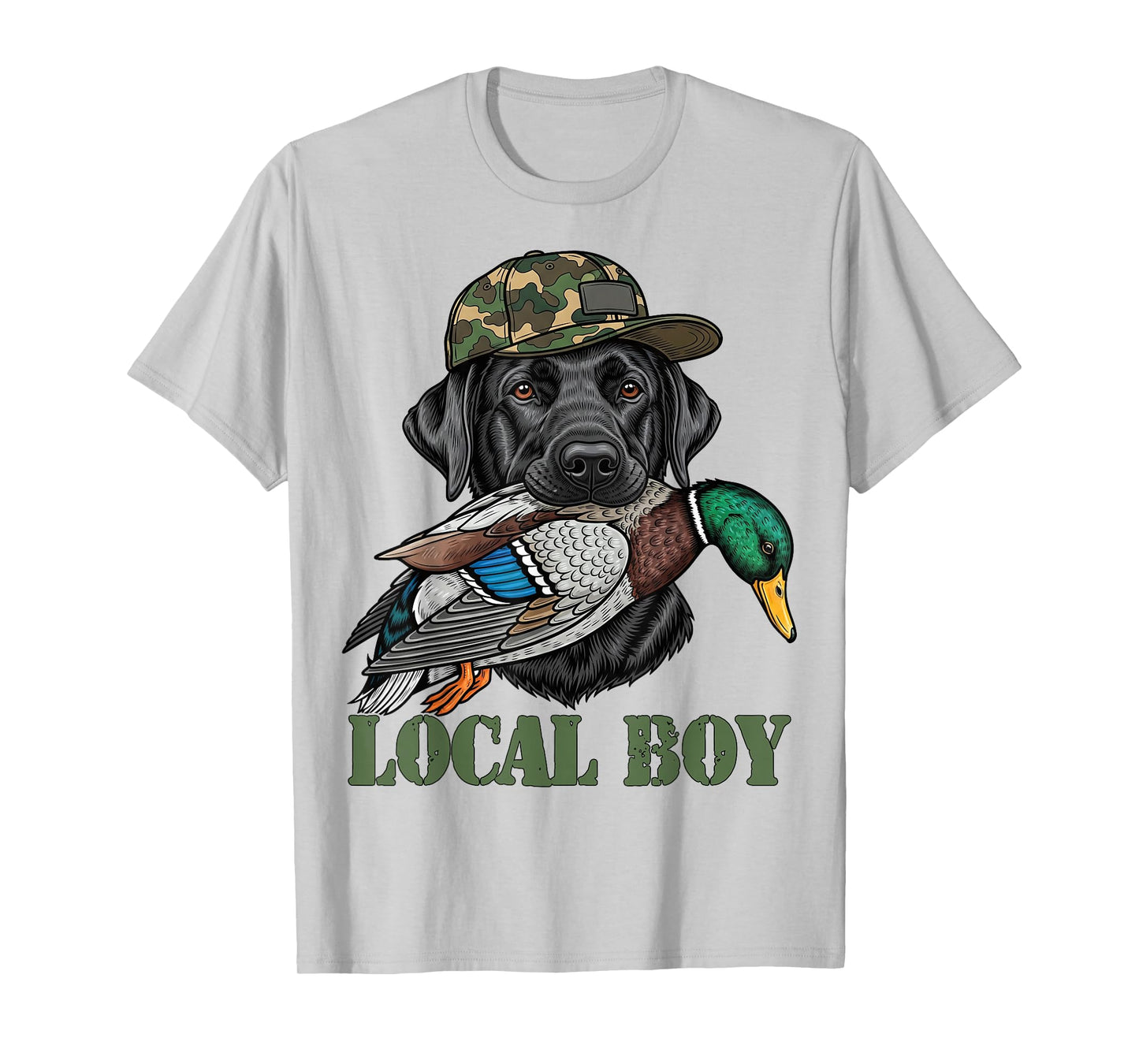 Local Boy Duck Hunting Black Lab Labrador Retriever Dog T-Shirt