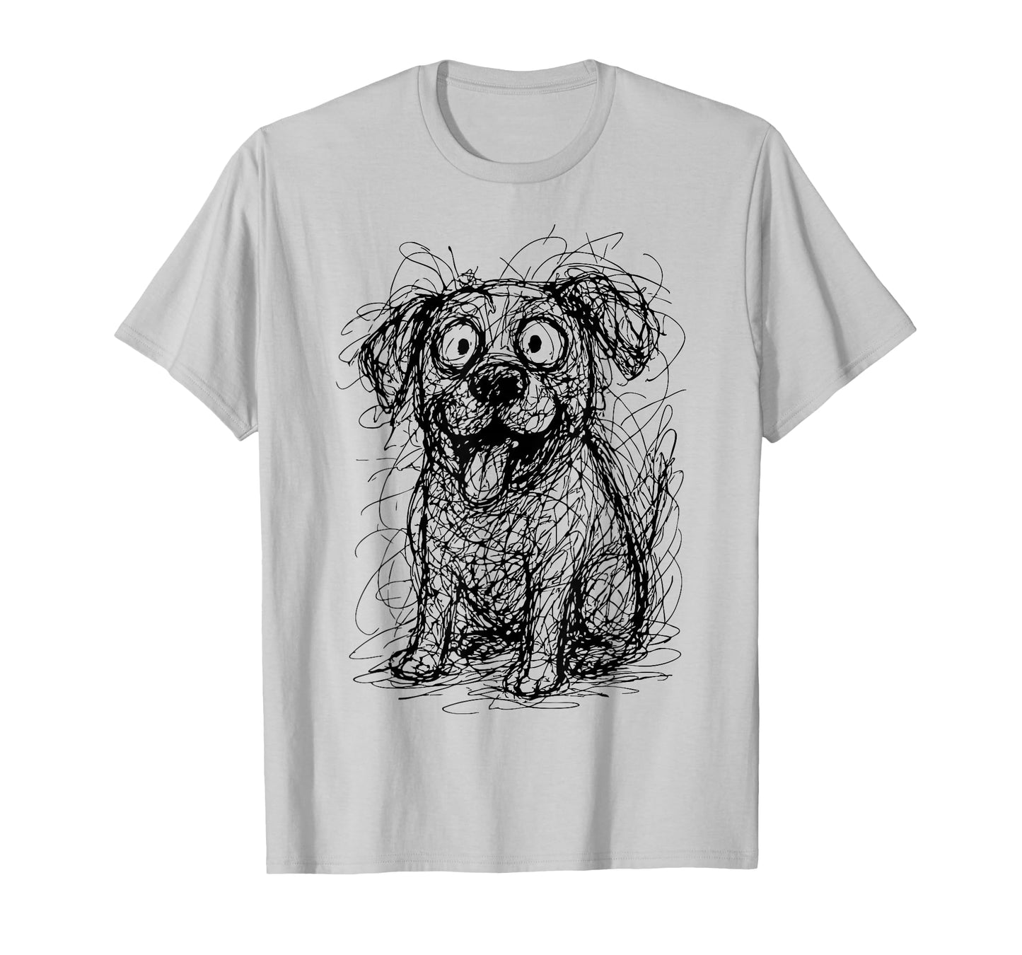 Dog Abstract Art Portrait Drawing Whimsical Dog Lovers T-Shirt