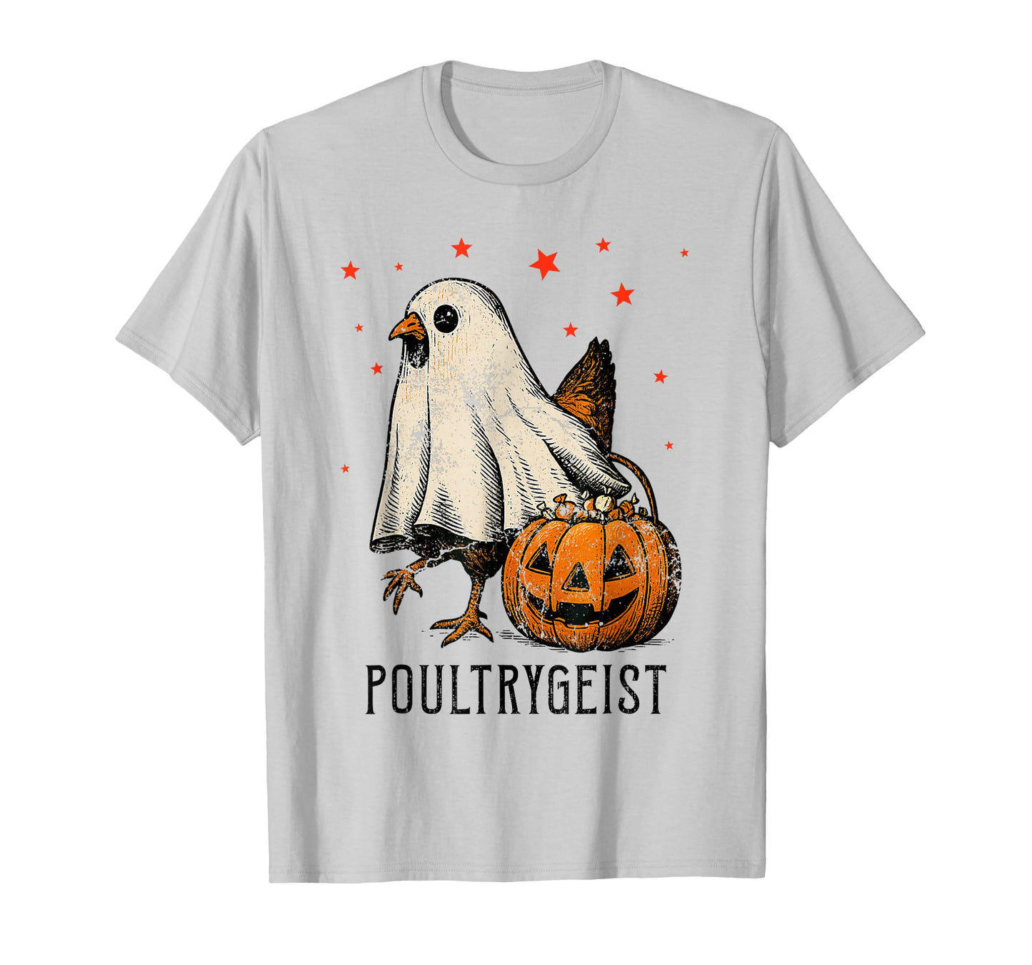 Poultrygeist Chicken Ghost Pumpkin Costume Halloween T-Shirt