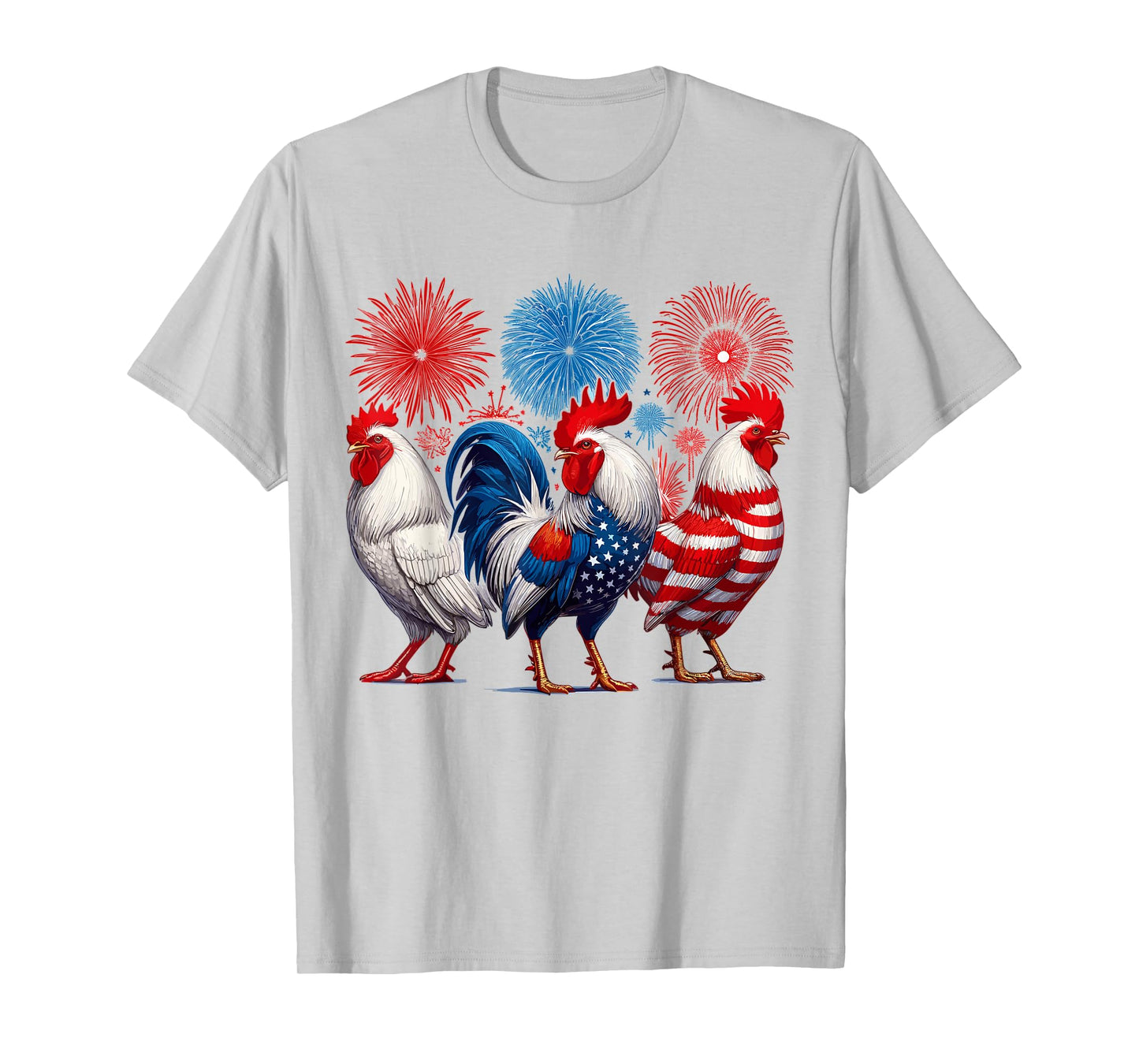 Chicken USA Flag Patriotic Chicken 4th of July T-Shirt
