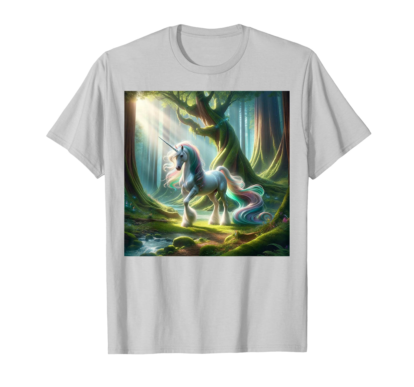 Beautiful Unicorn Clydesdale, Enchanted Forest Graphic T-Shirt