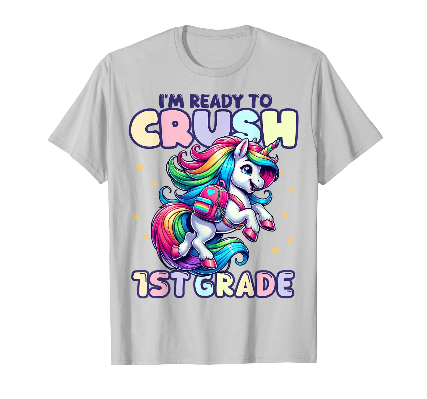 Crush 1st Grade Girls Back to School Unicorn First Day Cute T-Shirt