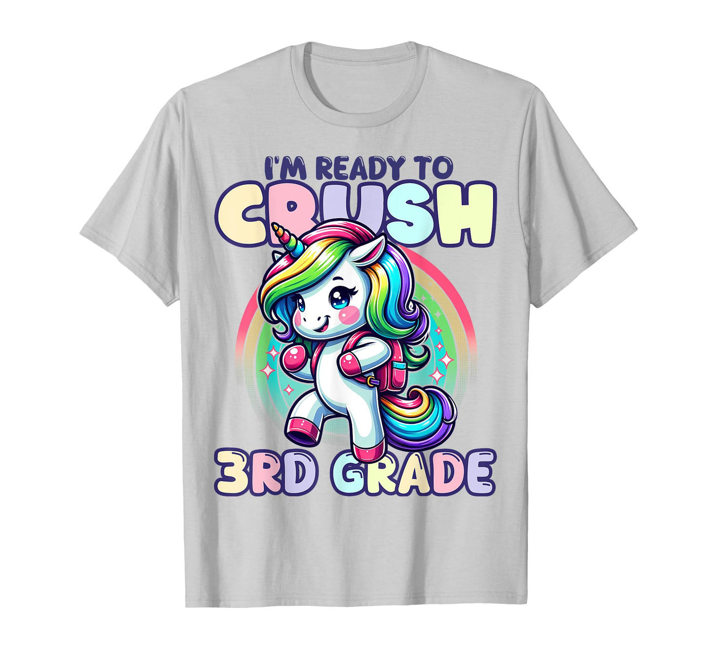 Crush 3rd Grade Girls Back to School Unicorn First Day Cute T-Shirt