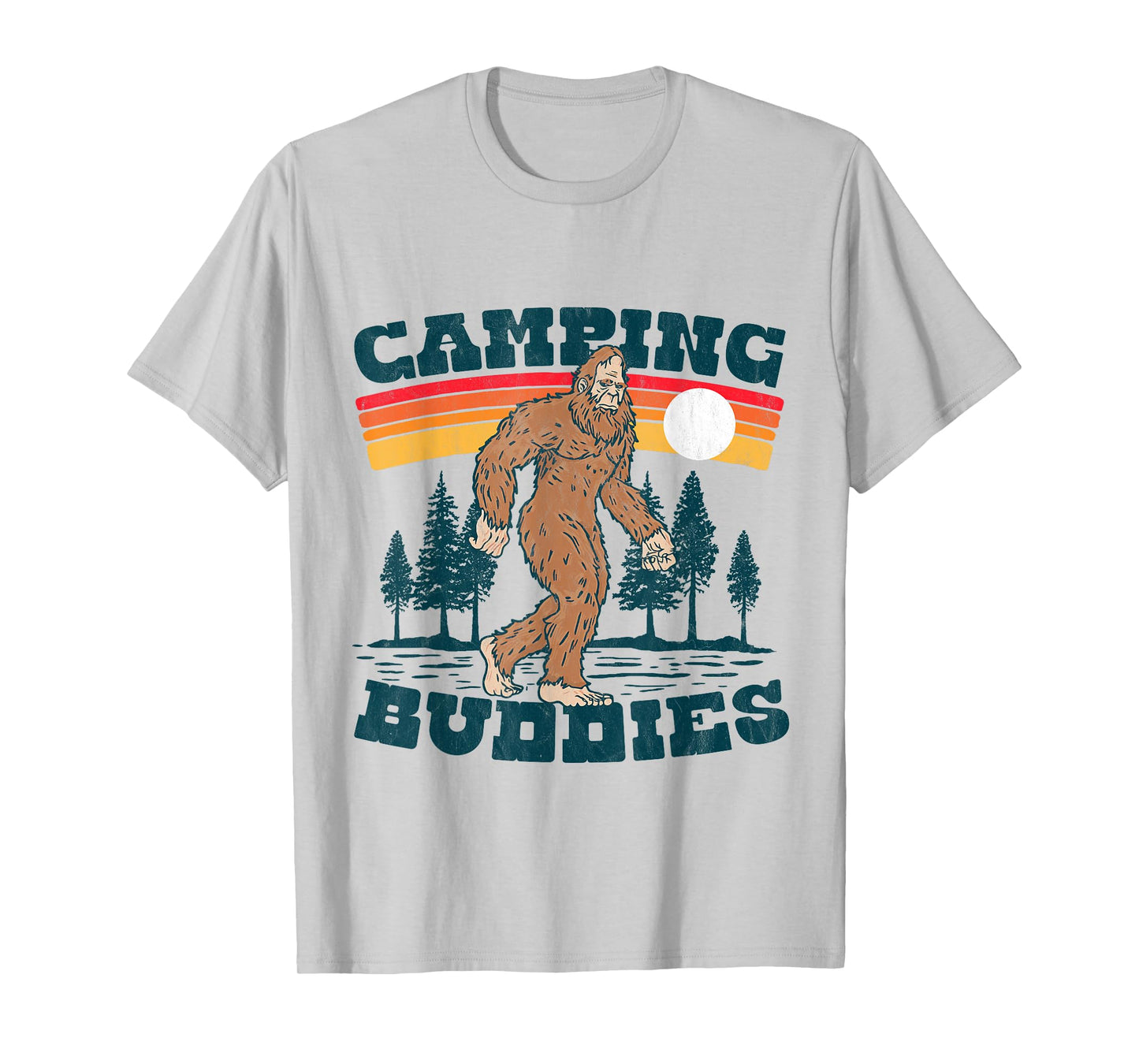 Camping Buddies Funny Camper Bigfoot Group Outdoor Sasquatch T-Shirt