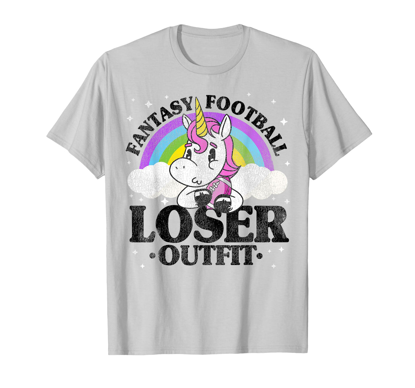 Fantasy Football Loser Outfit Season Unicorn Rainbow Men T-Shirt