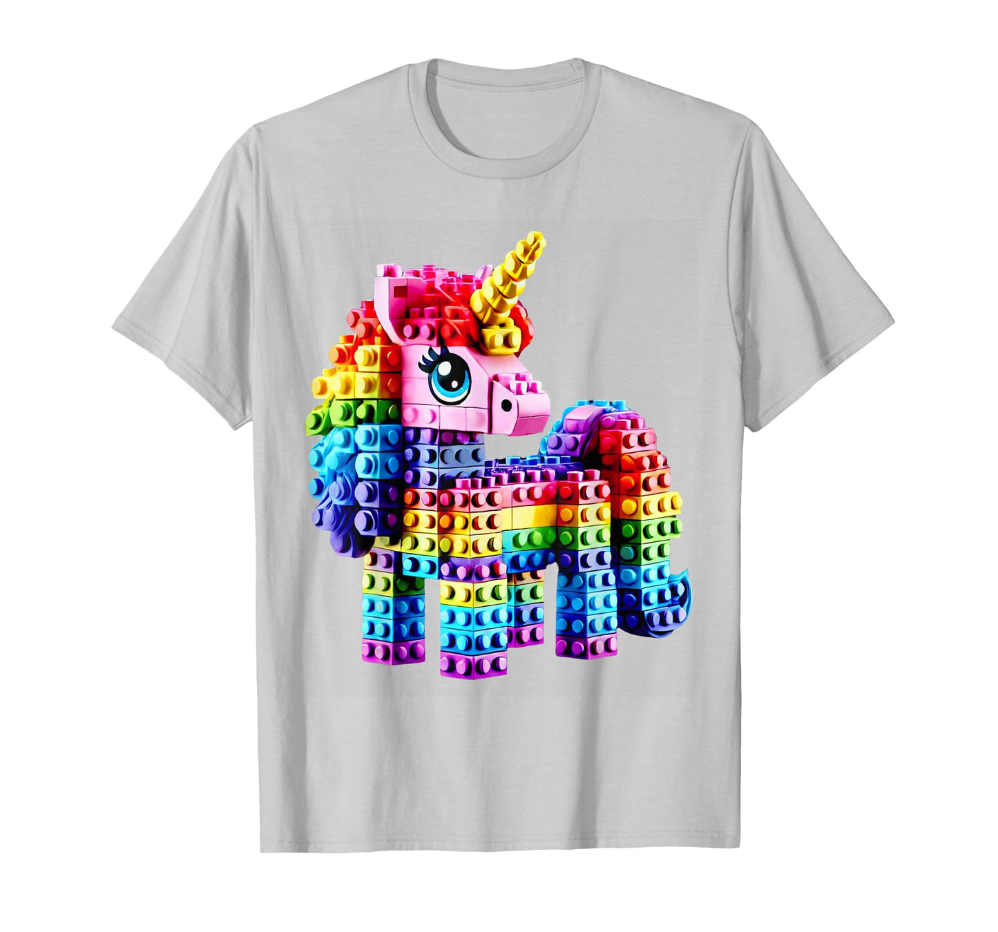Colorful Unicorn Master Builder Funny Building Blocks Bricks T-Shirt